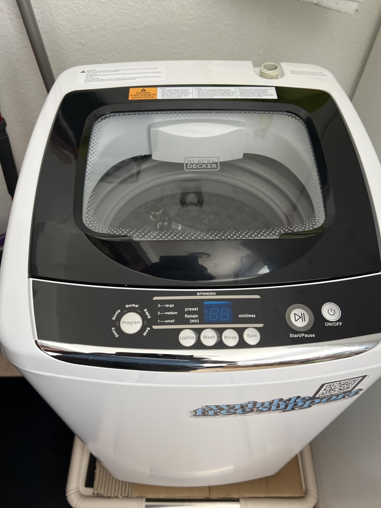 BLACK+DECKER 3.5 Cu. Ft. Portable Dryer, 13.2 lb. Capacity, 120V, BCED37 | Electric Dryer, 1500W 120V, Vented, Stainless Steel Drum, Portable Dryers for Laundry for Standard Wall Outlet customer photo 1