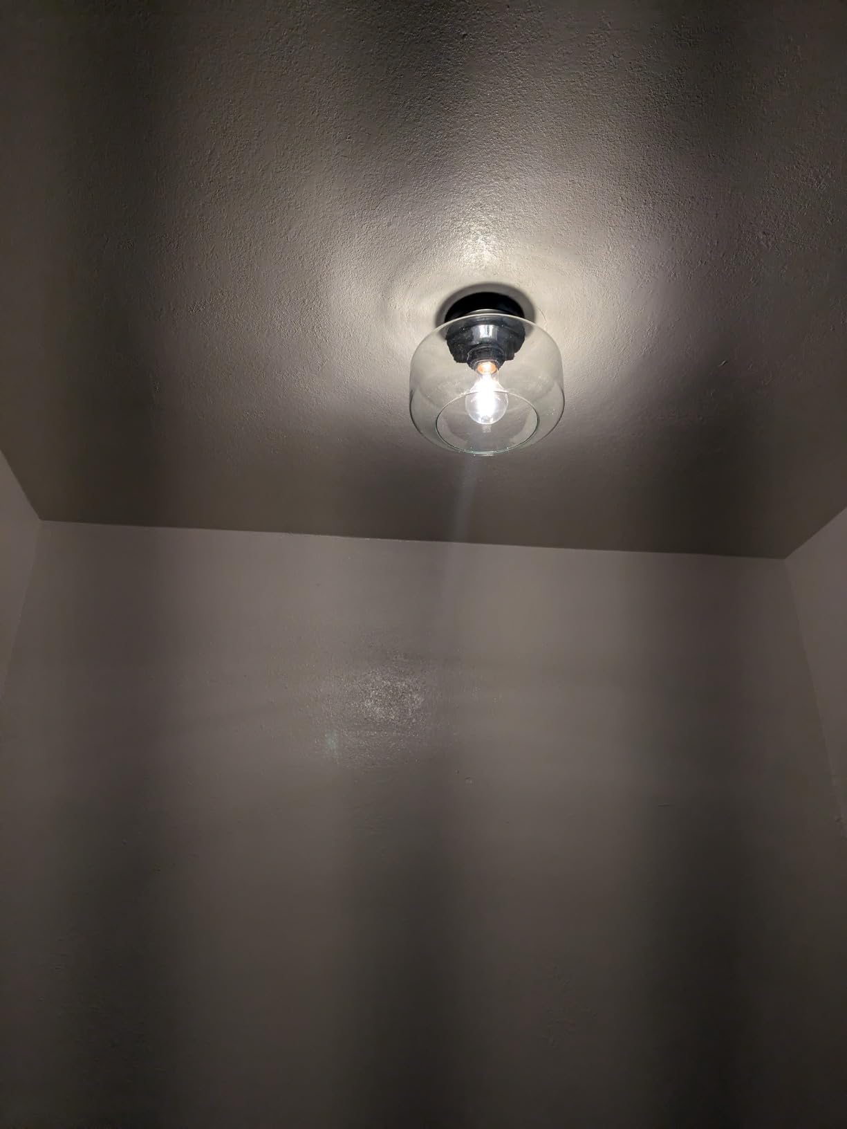 MAXvolador Industrial Semi Flush Mount Ceiling Light, Clear Glass Pendant Lamp Shade, Farmhouse Lighting for Hallway, Vintage Hanging Light Fixtures customer photo 1