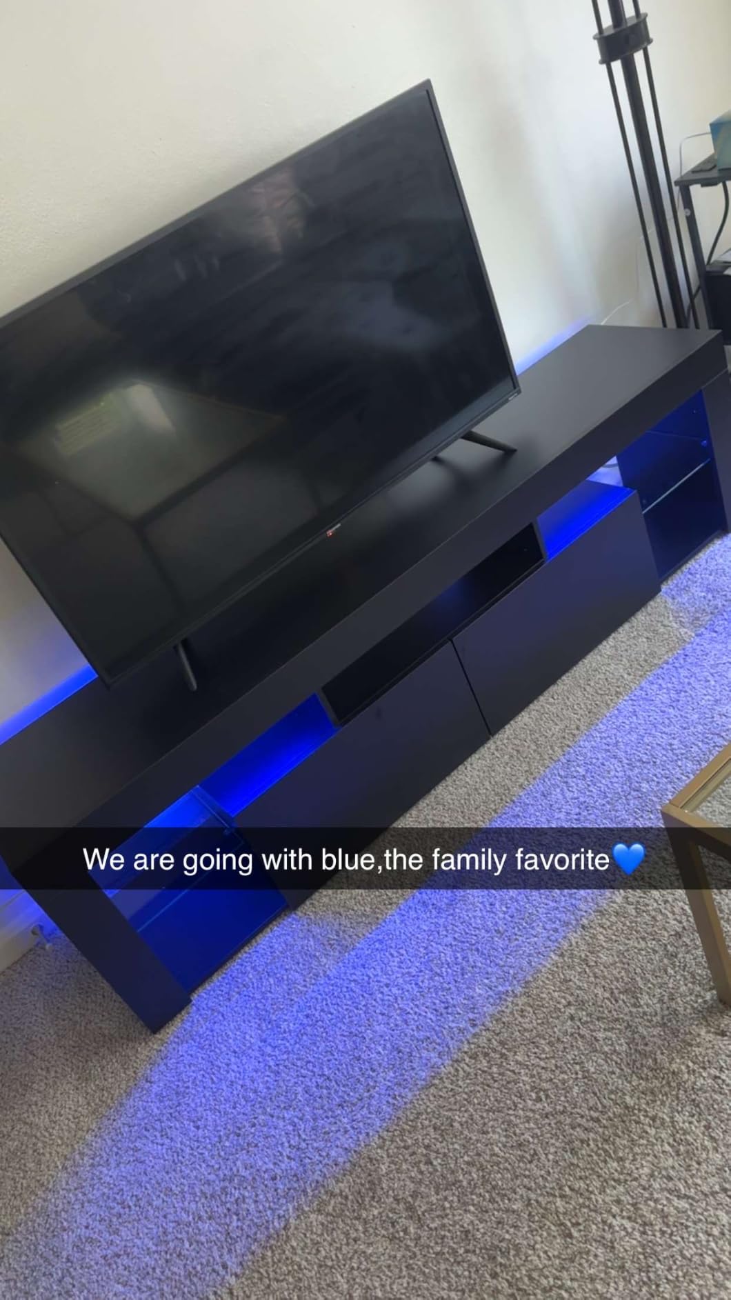 WLIVE 63 Inch TV Stand for 55/65/70 Inch TVs, Modern Entertainment Center with 20 LED Lights & 2 Large Storage Drawers, Media Console Table, Gaming Television Stands for Living Room, Bedroom, Black customer photo 2