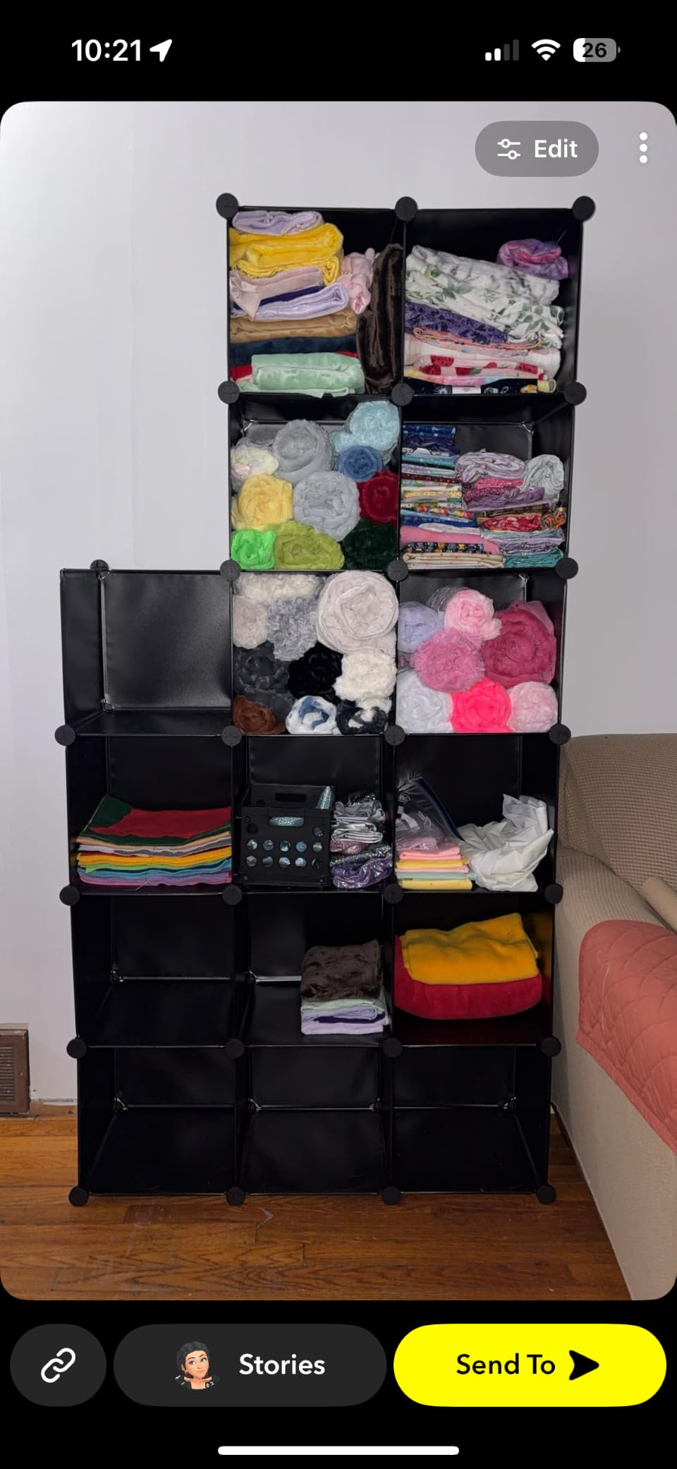 C&AHOME 16 Cube Storage Organizer Cube Shelves Units Storage Cubes, Black | Plastic DIY Closet Organizer, Stackble Modular Closet Storage Shelves Ideal for Home, Bedroom, 48.4