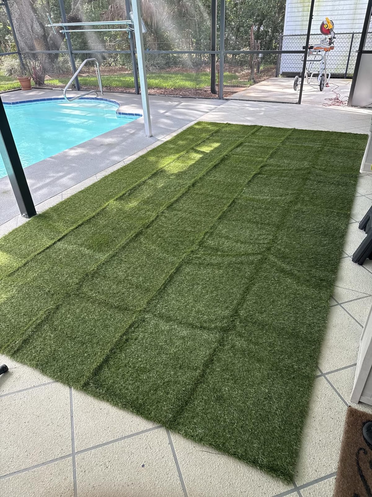 LITA Realistic Deluxe Artificial Grass Synthetic Thick Lawn Turf Carpet (7 FT x 15 FT (105 Square FT)) customer photo 1