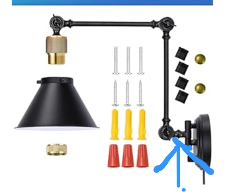 TRLIFE Wall Sconce Plug in, Dimmable Wall Sconce with Switch Swing Arm Wall Lights Plug in Wall Mounted Light Wall Sconces Lighting with 6FT Plug in Cord, E26 Base, UL Listed (Two Arms, 1 Pack) customer photo 2