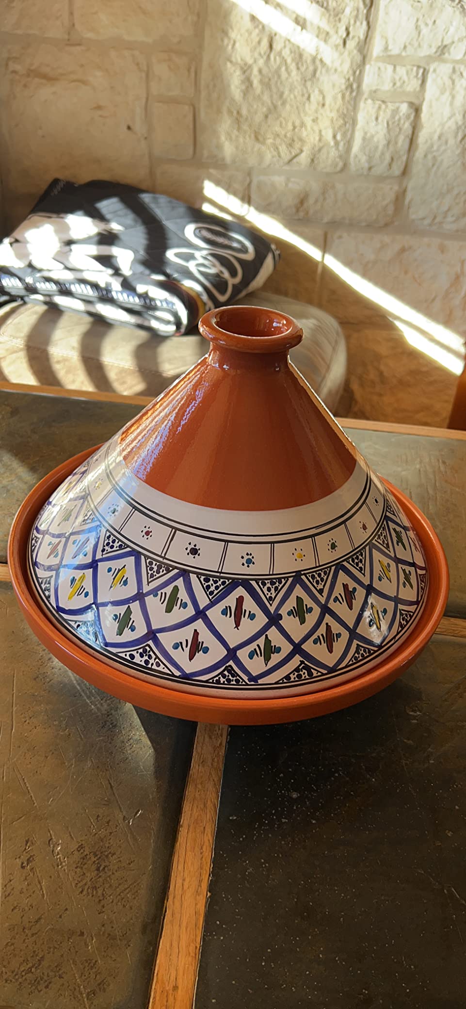 Kamsah Tagine Pot for Cooking and Flavor Enrichment - Large Clay Pot 12