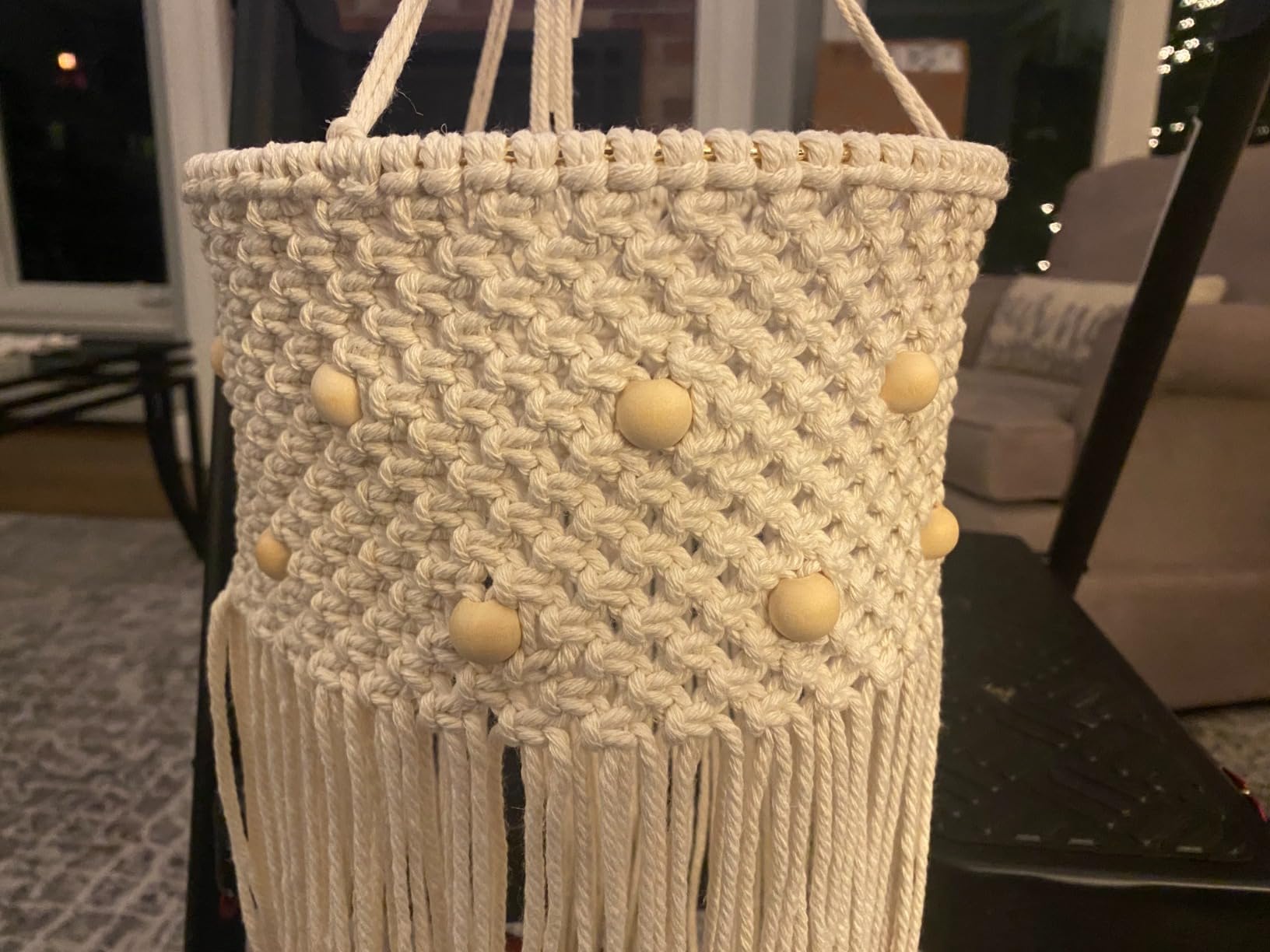 119pcs Macrame Kits for Starter 3mm x 109Yards Natural Cotton Macrame Cord with 100pcs Wooden Beads,10pcs Wooden Rings,Wooden Sticks,Metal Rings,S Hooks Macrame Supplies for Plant Hangers customer photo 1