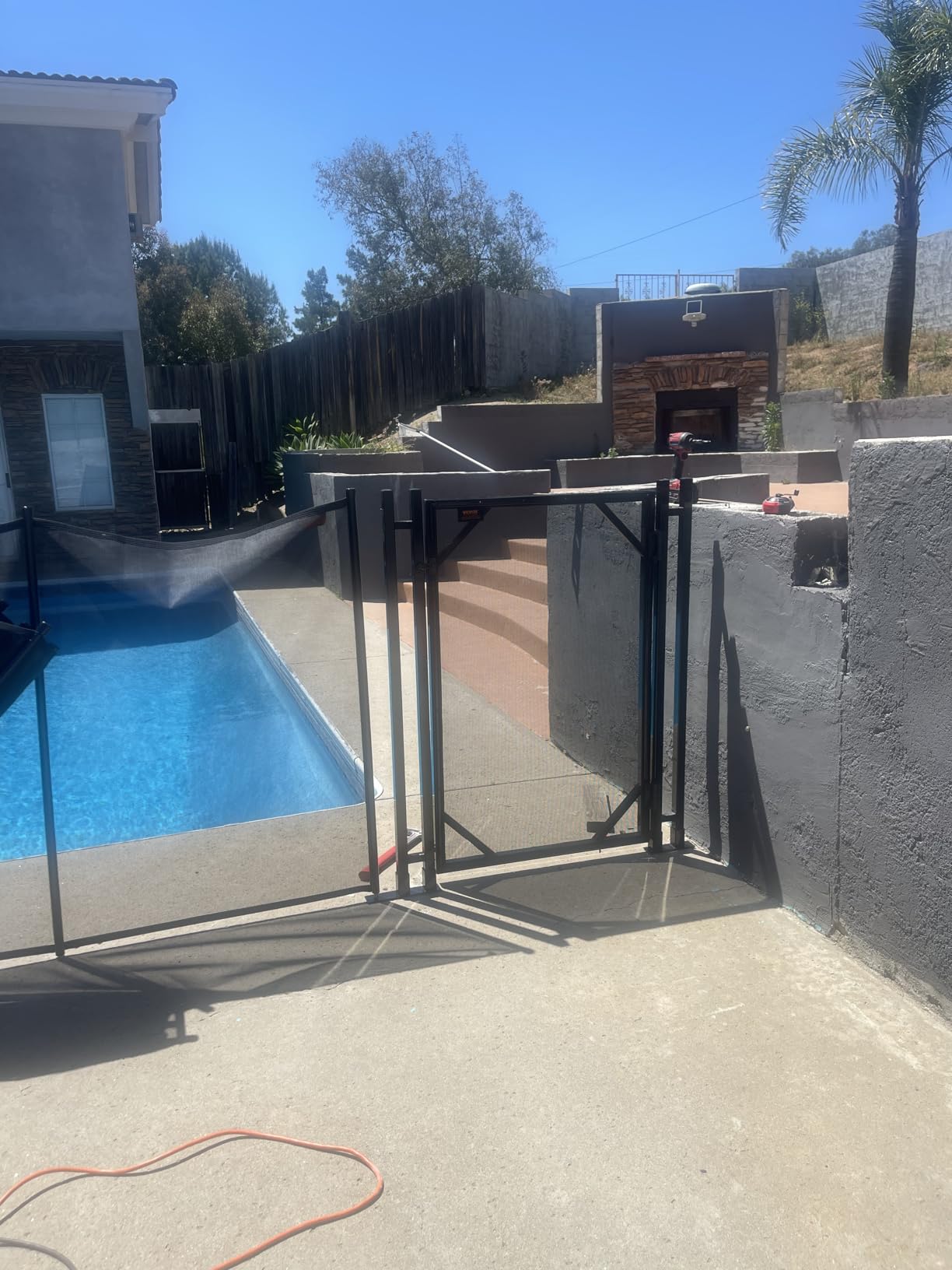 Happybuy Pool Fence, 4FTx 12FT DIY Pool Fences for Inground Pools, Removable Child Safety Pool Fencing, Swimming Pool Fence in Ground for Kids Safety, Black Pool Mesh to Protect Kids customer photo 2