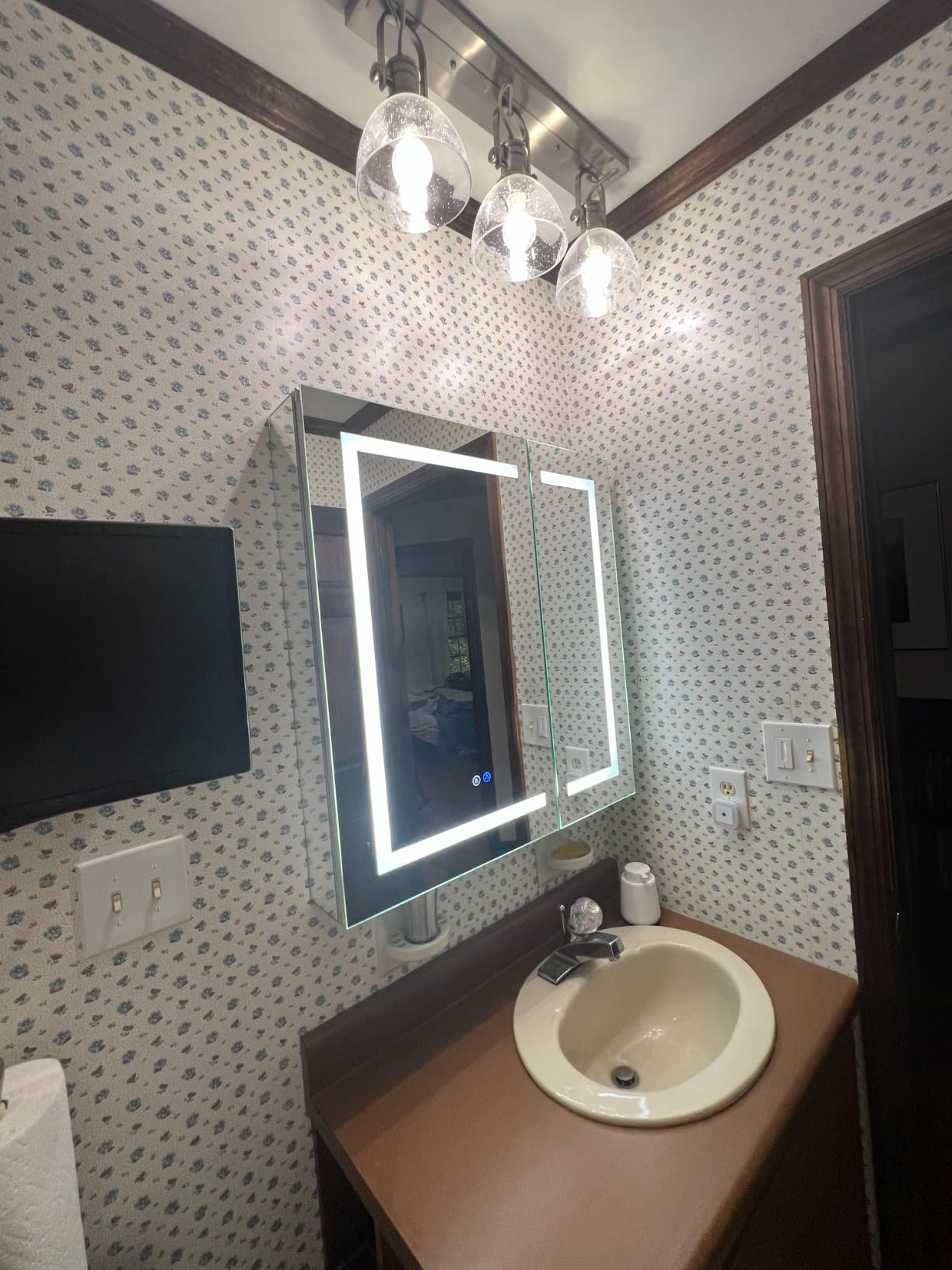 BLOSSOM Recessed or Surface LED Lighted Mirror Medicine Cabinet with Lights, LED Medicine Cabinet with Defogger (20x32/Right Hinge) | Bathroom Storage Cabinet, Medicine Cabinets Organizer, Vanity Mirror with Storage, Recessed/Surface Mount, Adjustable Shelves customer photo 1