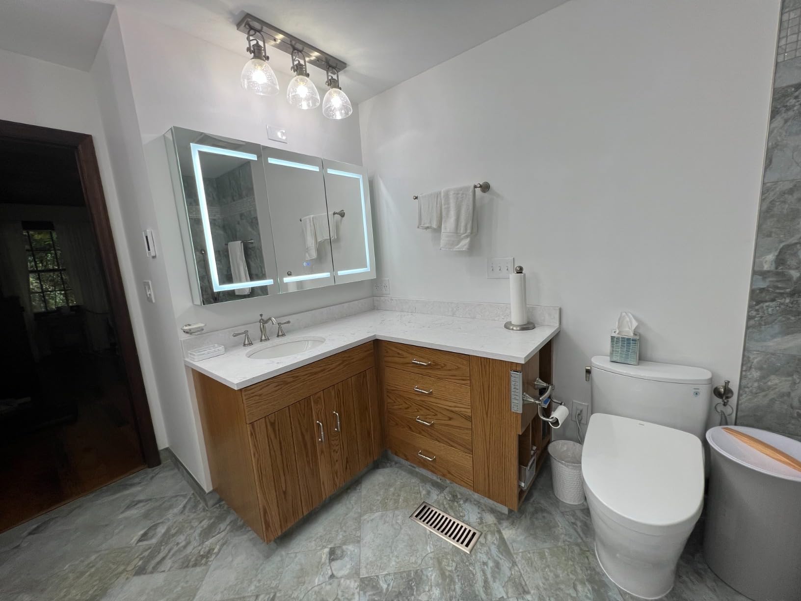 BLOSSOM Recessed or Surface LED Lighted Mirror Medicine Cabinet with Lights, LED Medicine Cabinet with Defogger (20x32/Right Hinge) | Bathroom Storage Cabinet, Medicine Cabinets Organizer, Vanity Mirror with Storage, Recessed/Surface Mount, Adjustable Shelves customer photo 2