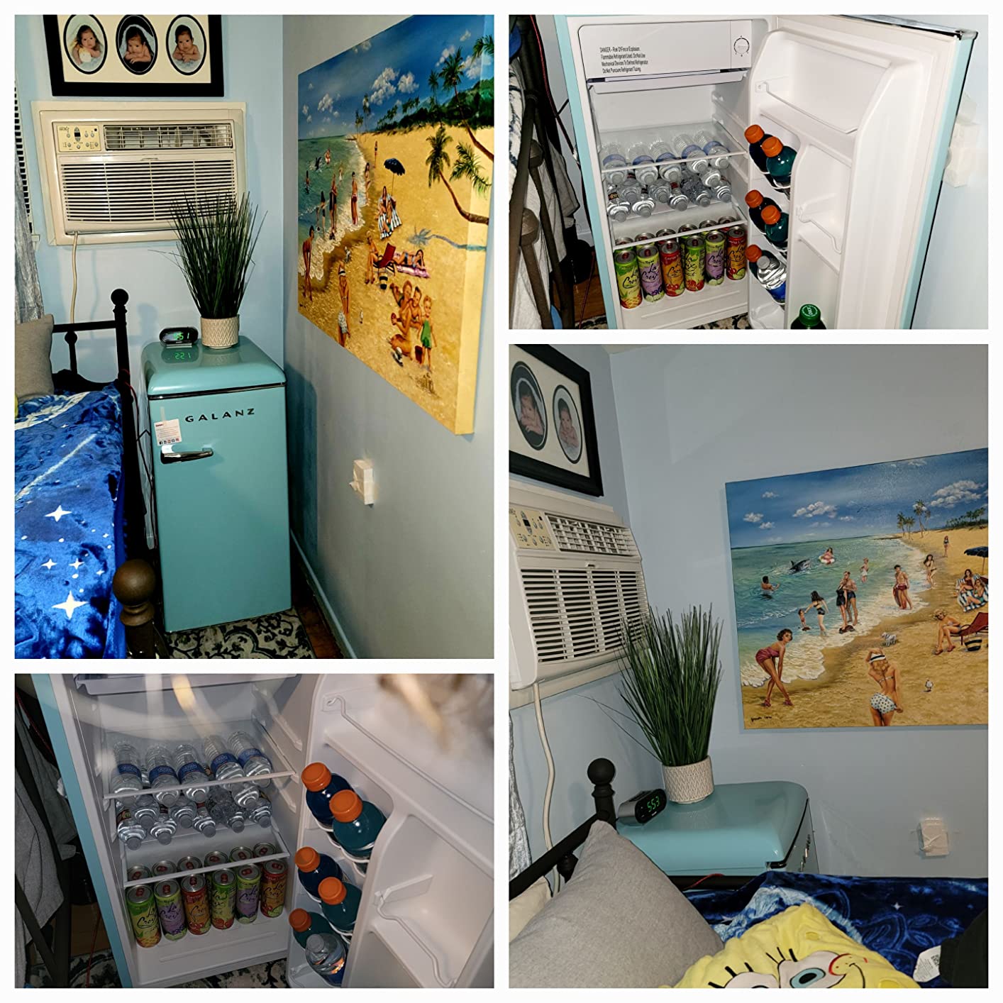 Galanz GLR33MBER10 Retro Compact Refrigerator, Single Door Fridge, Adjustable Mechanical Thermostat with Chiller, Blue, 3.3 Cu Ft customer photo 2