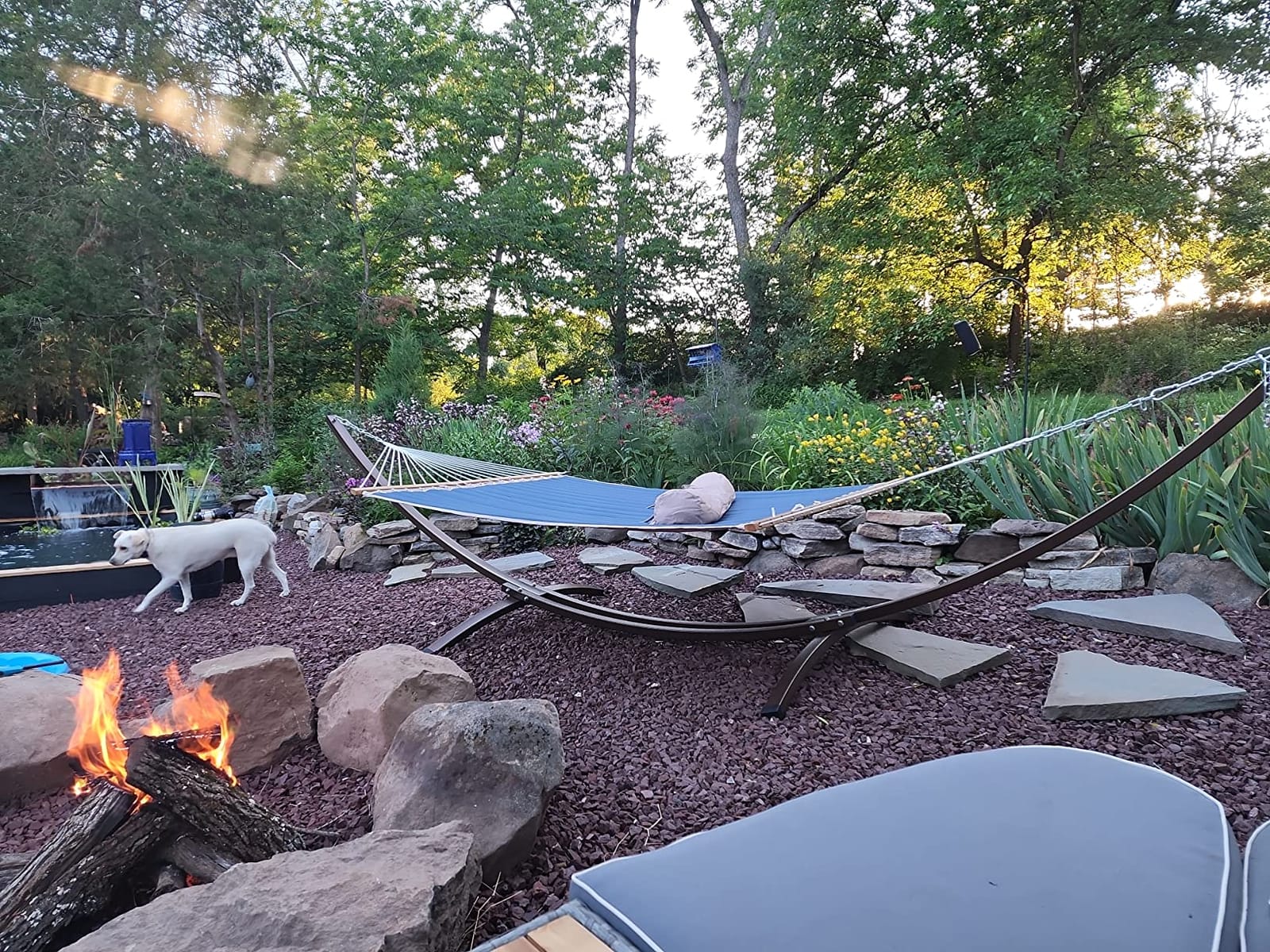 15 Ft Indoor/Outdoor Powder Coated Galvanized Steel Arc Hammock Stand. Strongest Supports Single/Double Hammock Bed.(Bronze) customer photo 2