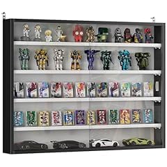 5-Tier Display Cabinet, Glass Door Cabinet with Adjustable Shelves, Wall-Mounted Display Case for Playroom, Bedroom, Black customer photo 1