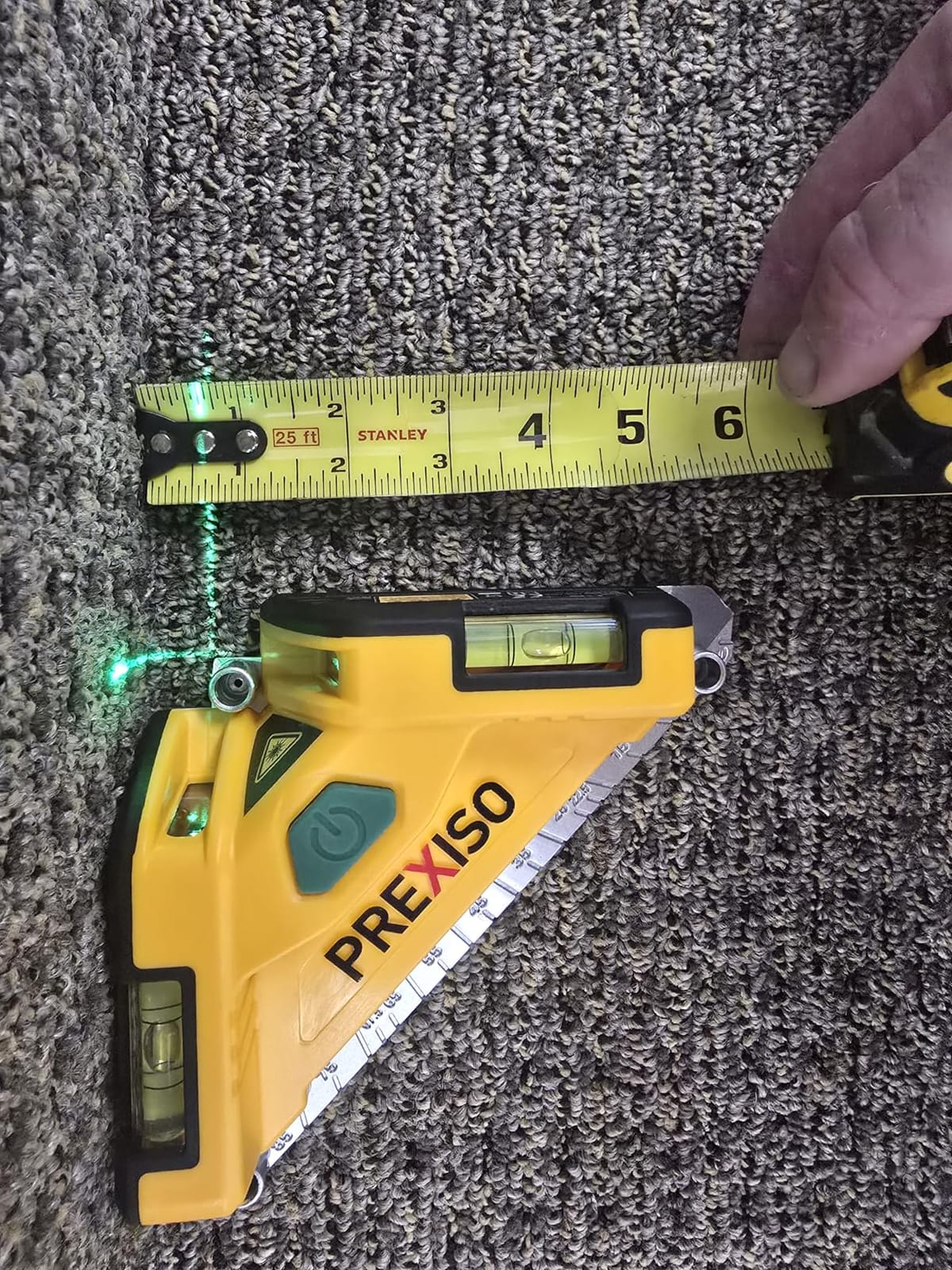 PREXISO Square Laser, 65Ft Green Beam Floor Tile Laser Level, Aluminum Base customer photo 2