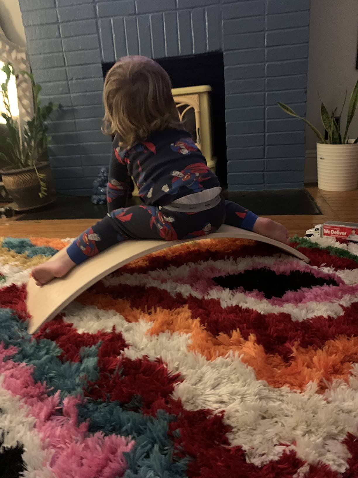 WOOD CITY Wobble Board, Wooden Balance Board Kids for Toddlers & Adults, Curvy Rocker Board for Yoga and Exercise Indoor & Outdoor, Open Ended Learning Toy Gift customer photo 2