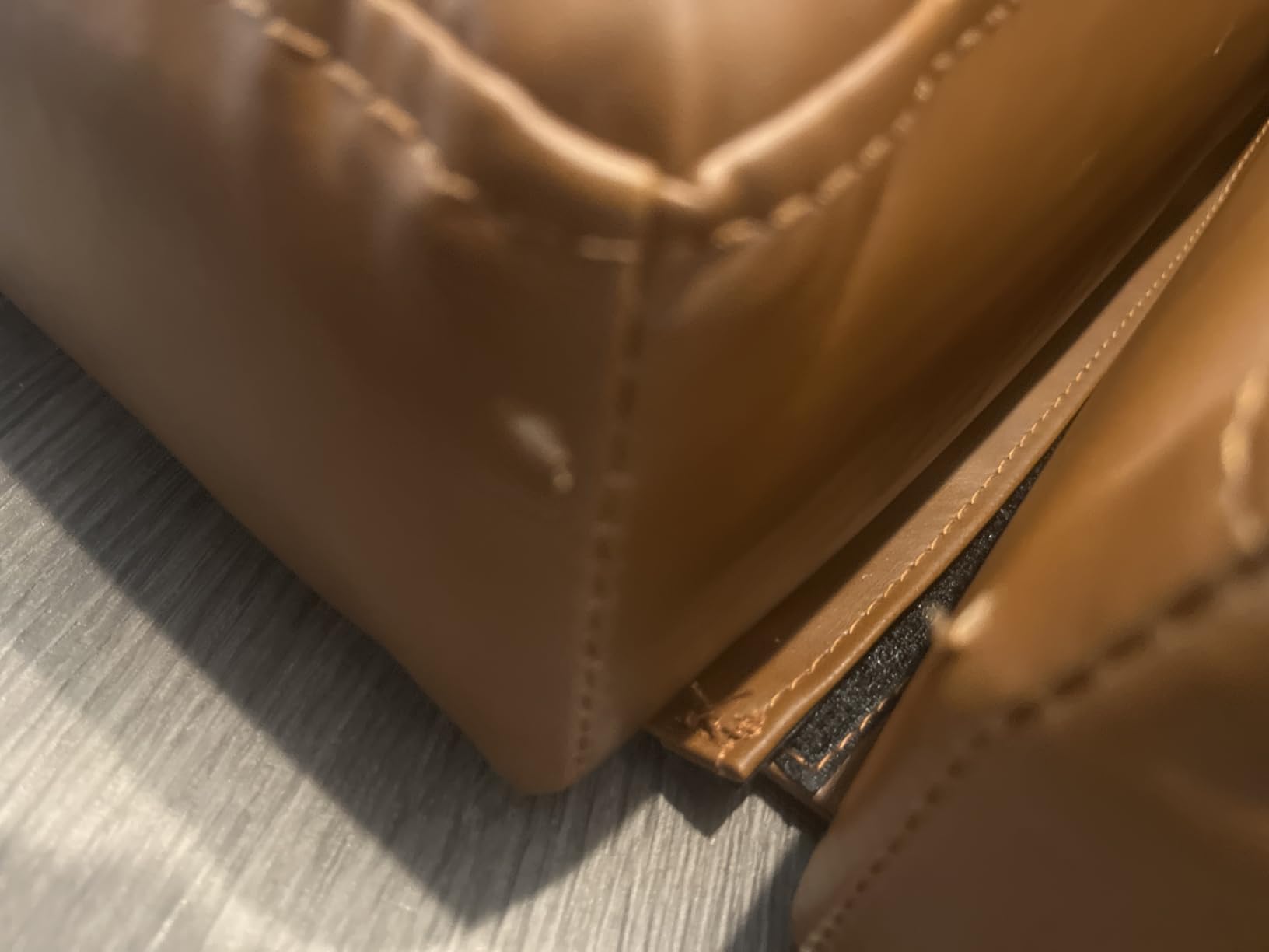 Novogratz Brittany Futon Sofa Bed and Couch Sleeper, Camel Faux Leather customer photo 2