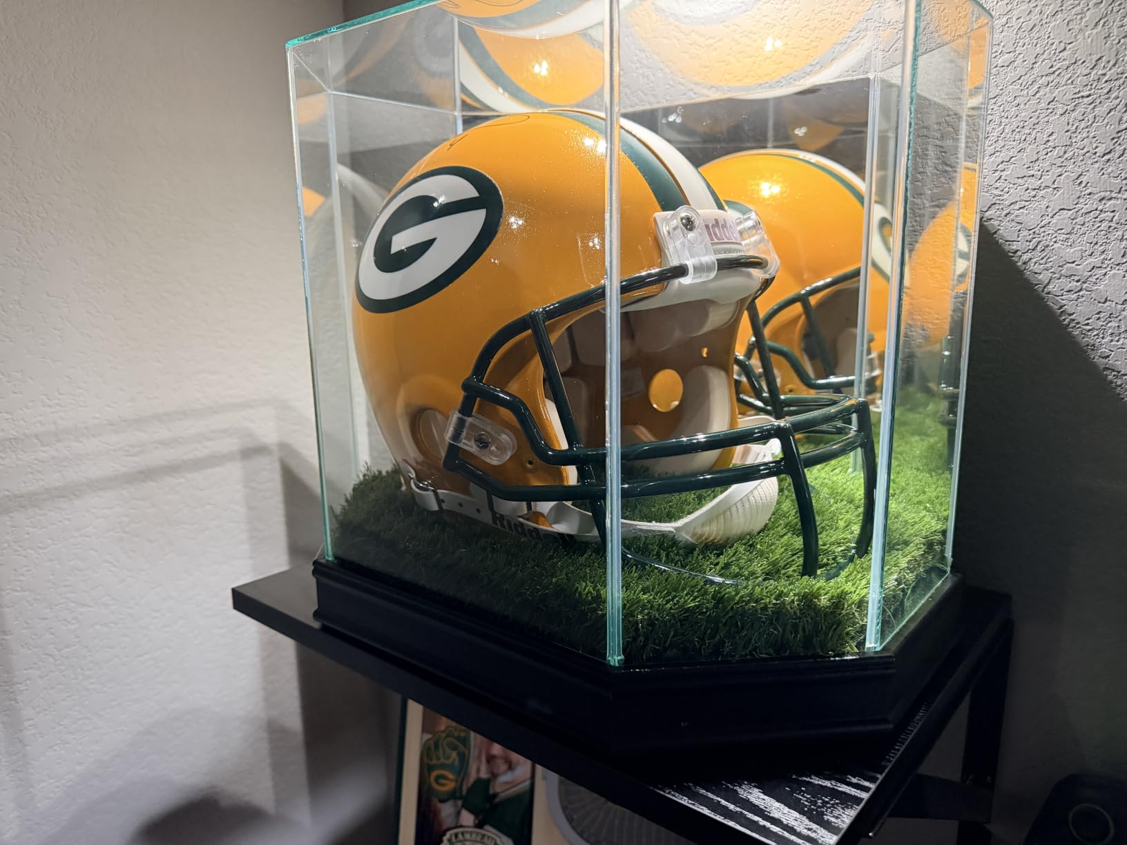 Football Helmet Display Case - Octagon with Sport Moulding (Sport Cherry) customer photo 1