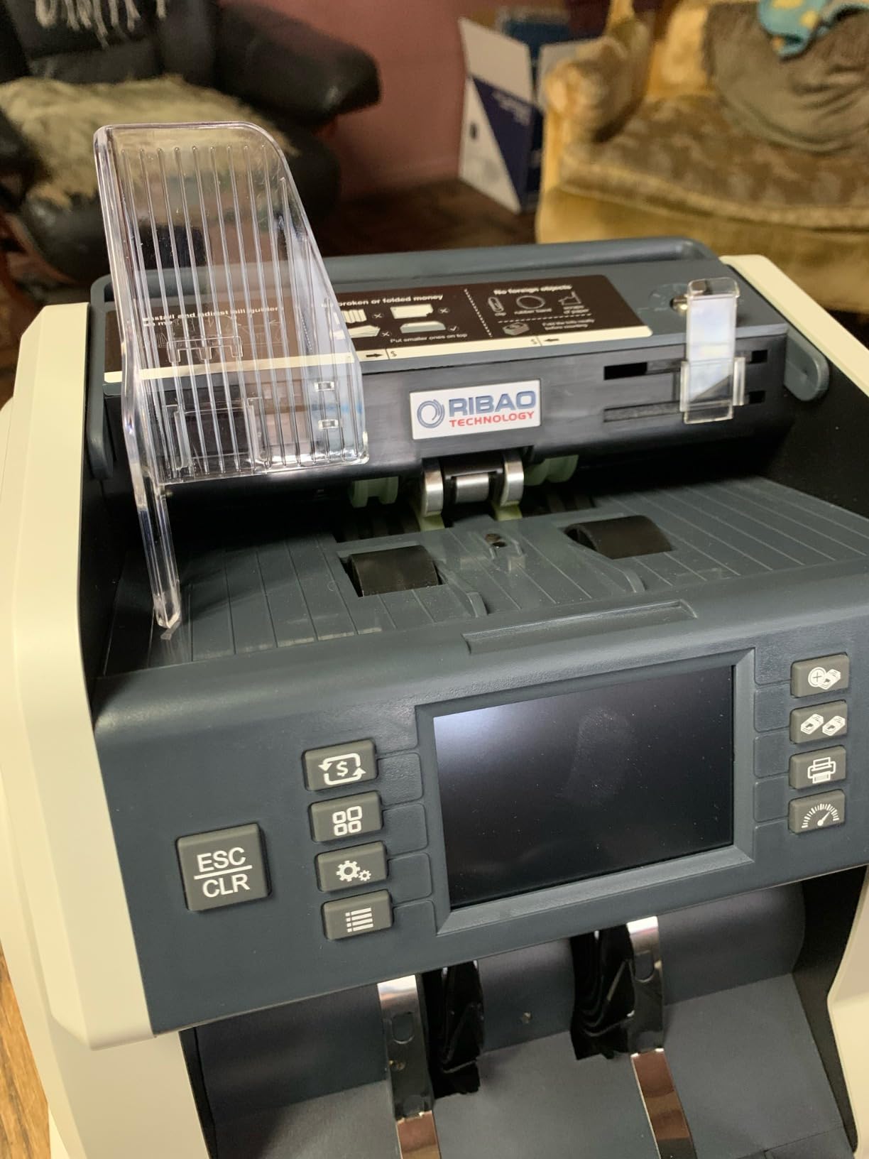RIBAO BC-40 Mixed Denomination Money Counter Machine, Value Counting, Bill Counter Multi Currency, CIS/UV/MG/IR Counterfeit Detection for Business customer photo 2