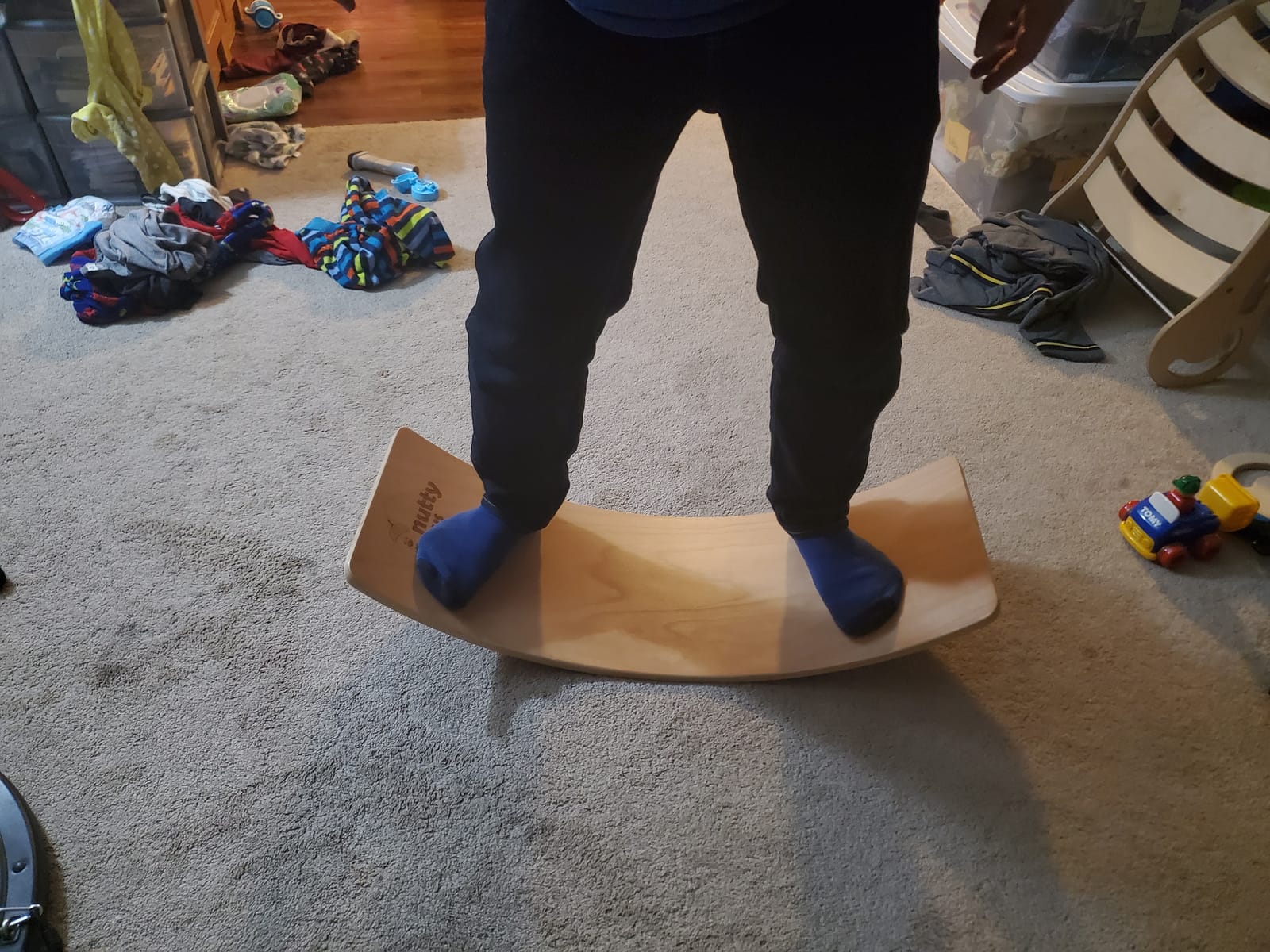 NUTTY TOYS Montessori Wooden Wobble Board for Kids & Adults - 100% Natural Wood Balance Board, Waldorf Toddler Balancing Toy, Unique Boy Girl Open Ended Toy customer photo 2