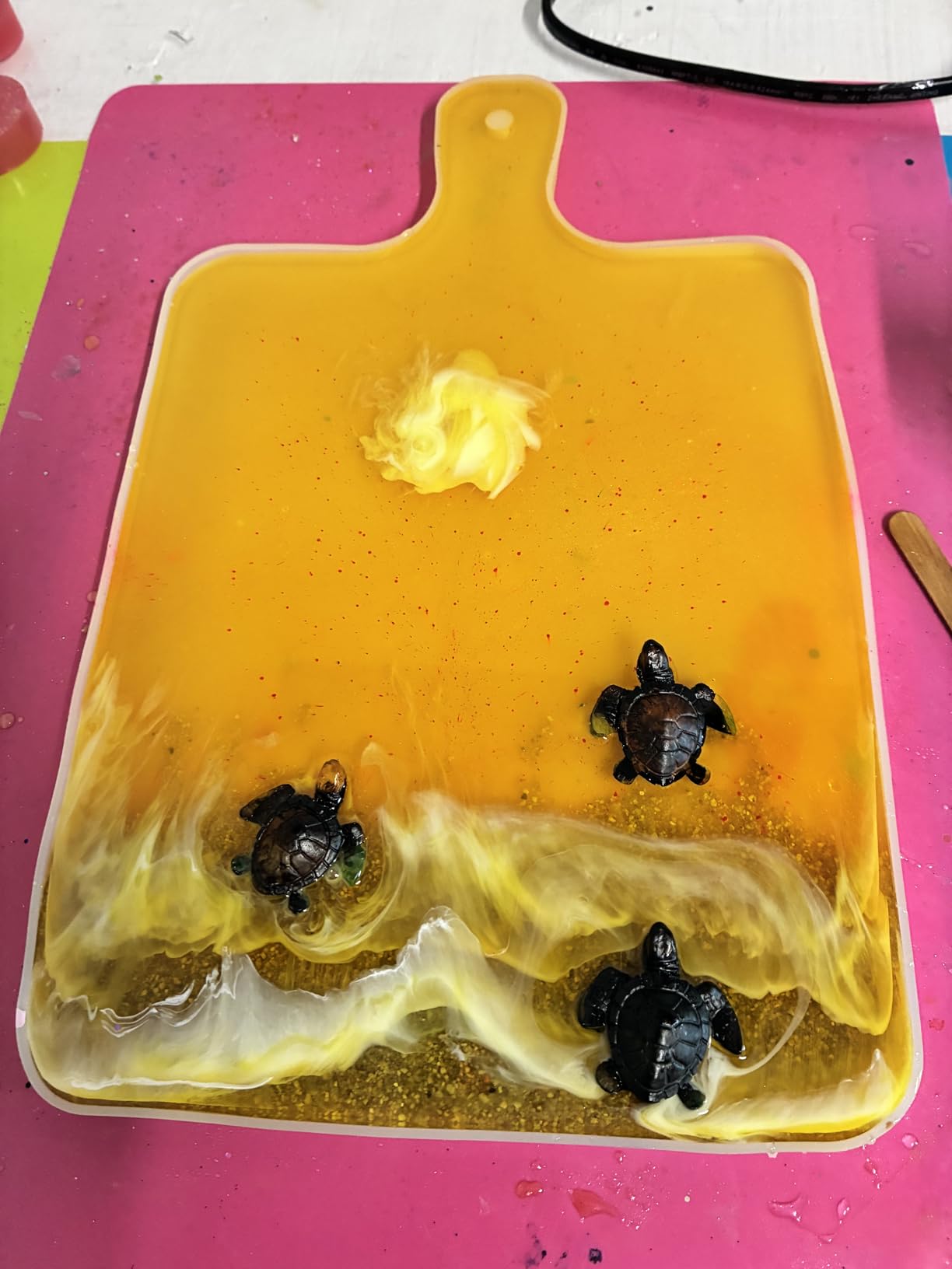 Cutting Board Resin Mold, Silicone Casting Tray Mold with Handle for Epoxy customer photo 1