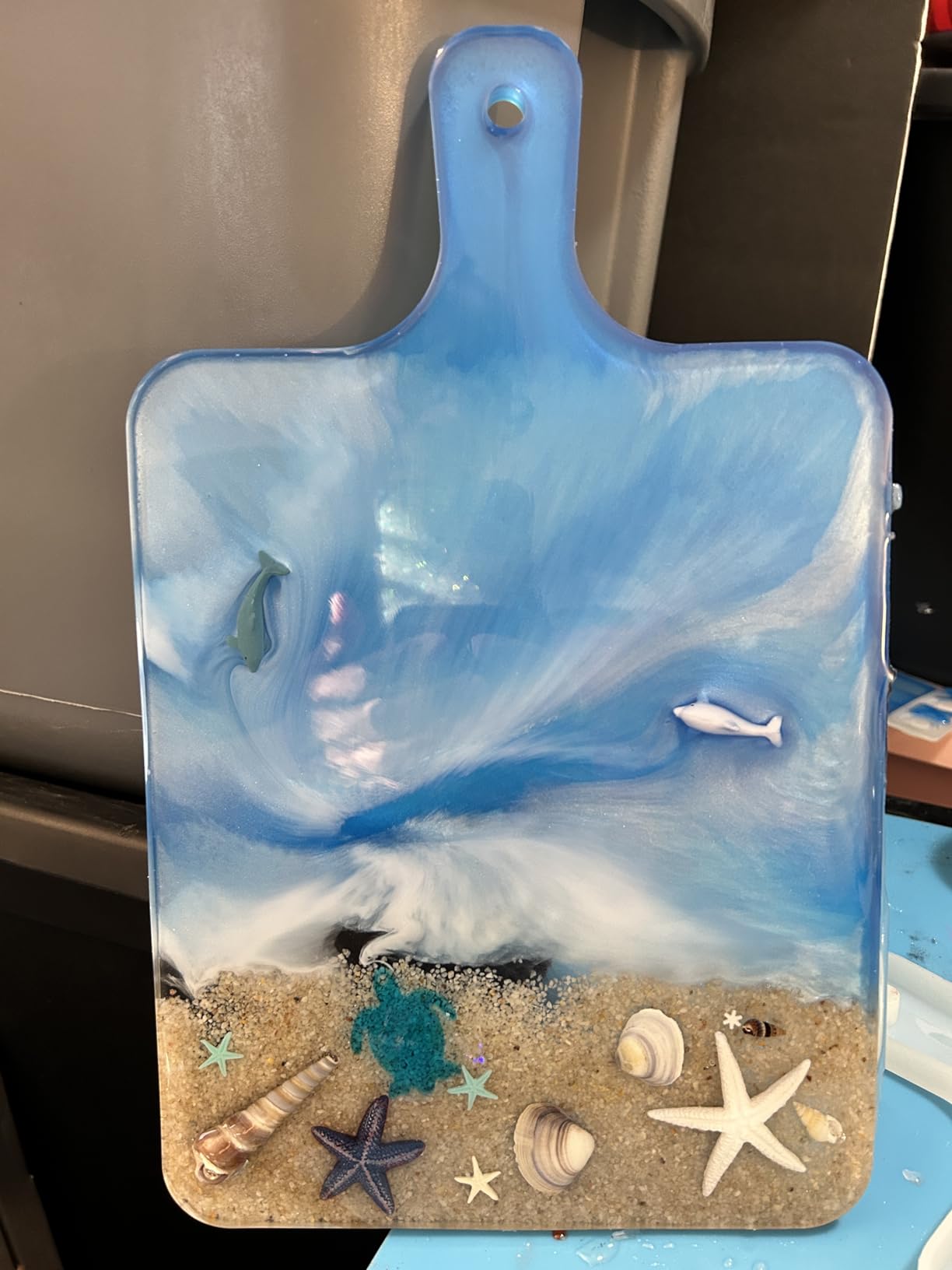 Cutting Board Resin Mold, Silicone Casting Tray Mold with Handle for Epoxy customer photo 2