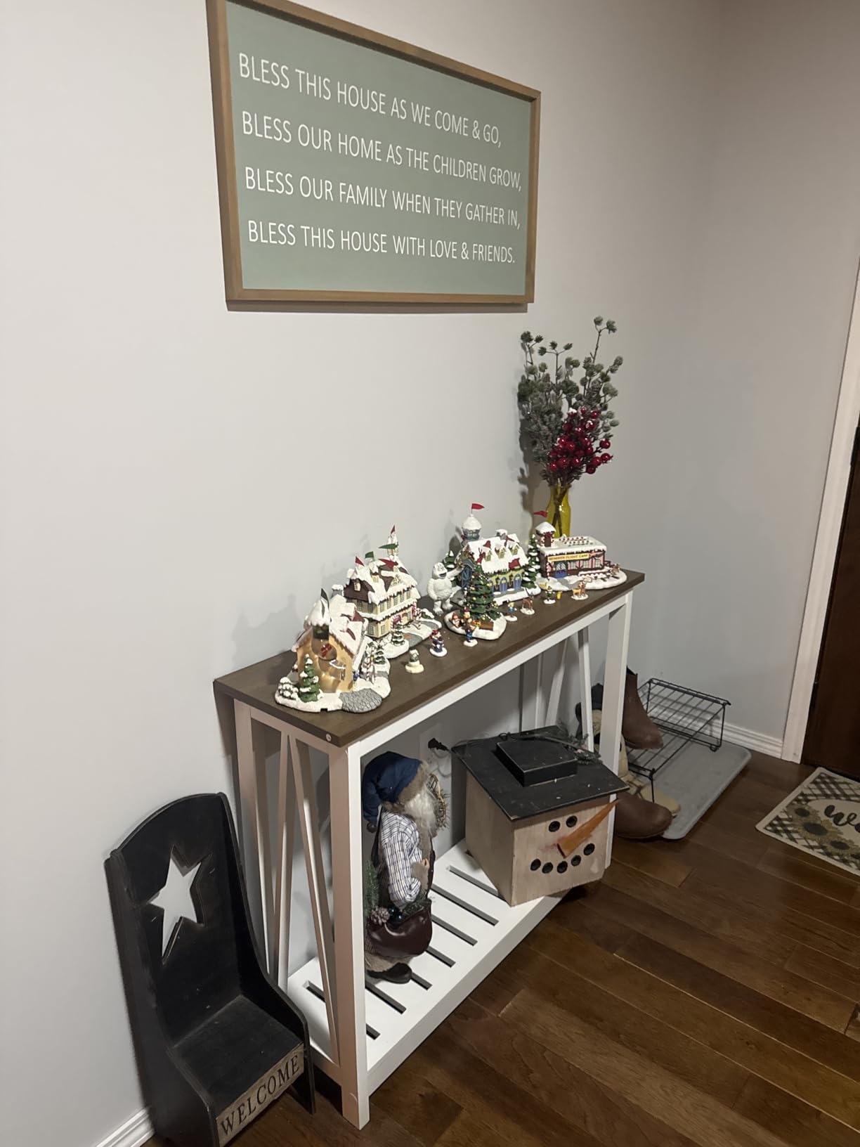 ChooChoo Farmhouse Console Table, Narrow Sofa Table for Entryway, 40 Inch | Rustic Entryway Table for Living Room, Hallway, White customer photo 1