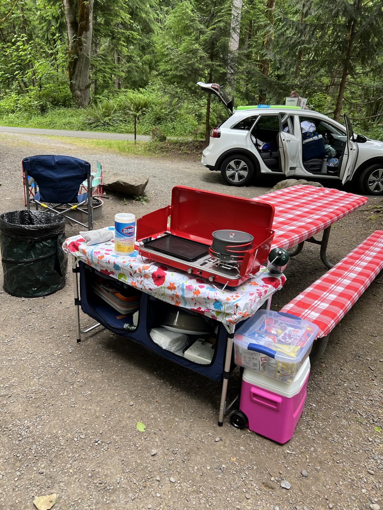 CampLand Outdoor Folding Table Aluminum Lightweight Height Adjustable with Storage Organizer for BBQ, Party, Camping customer photo 1