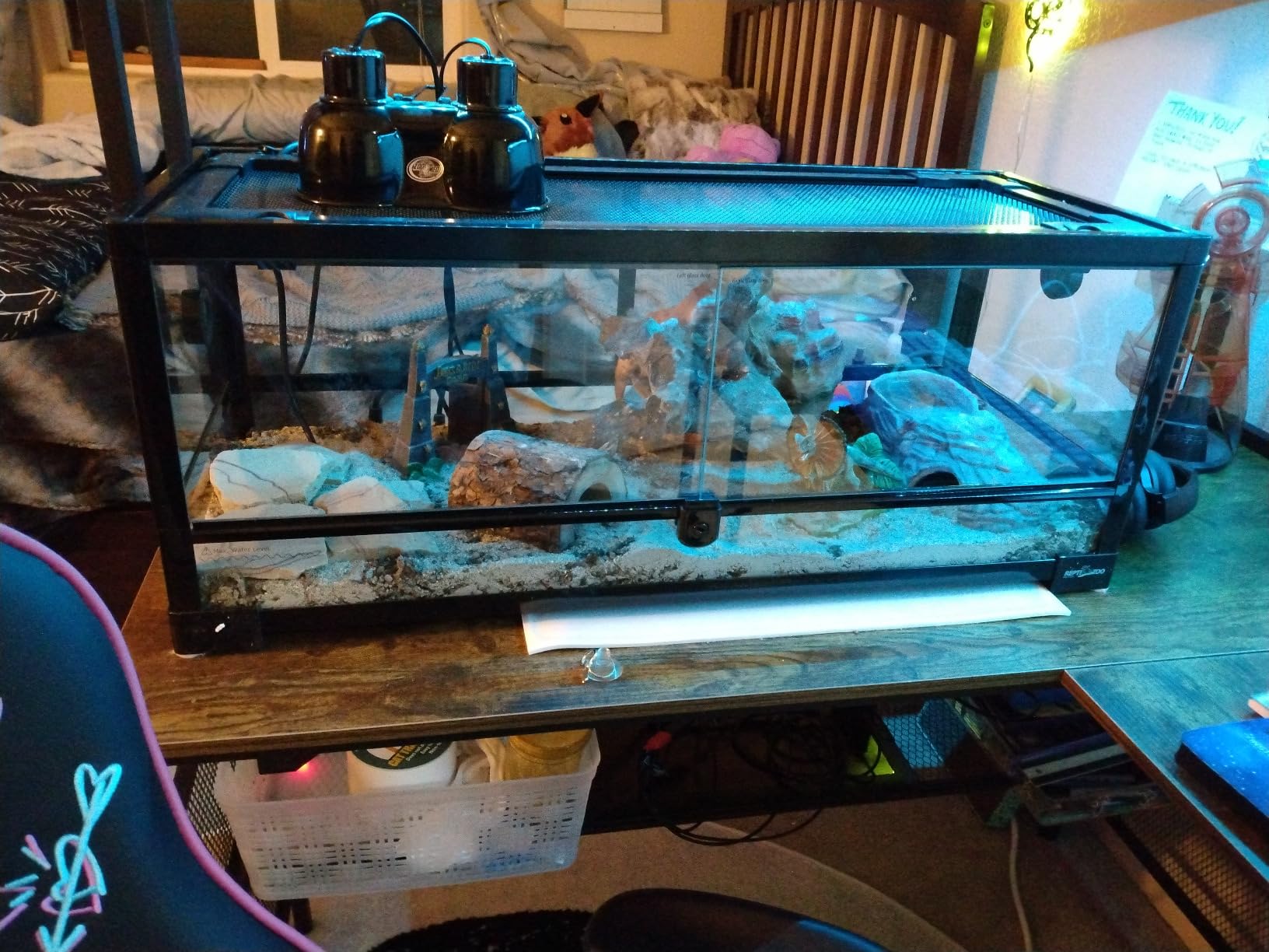 REPTI ZOO Glass Reptile Terrarium 20 Gallon, Front Opening Reptiles Tank 30