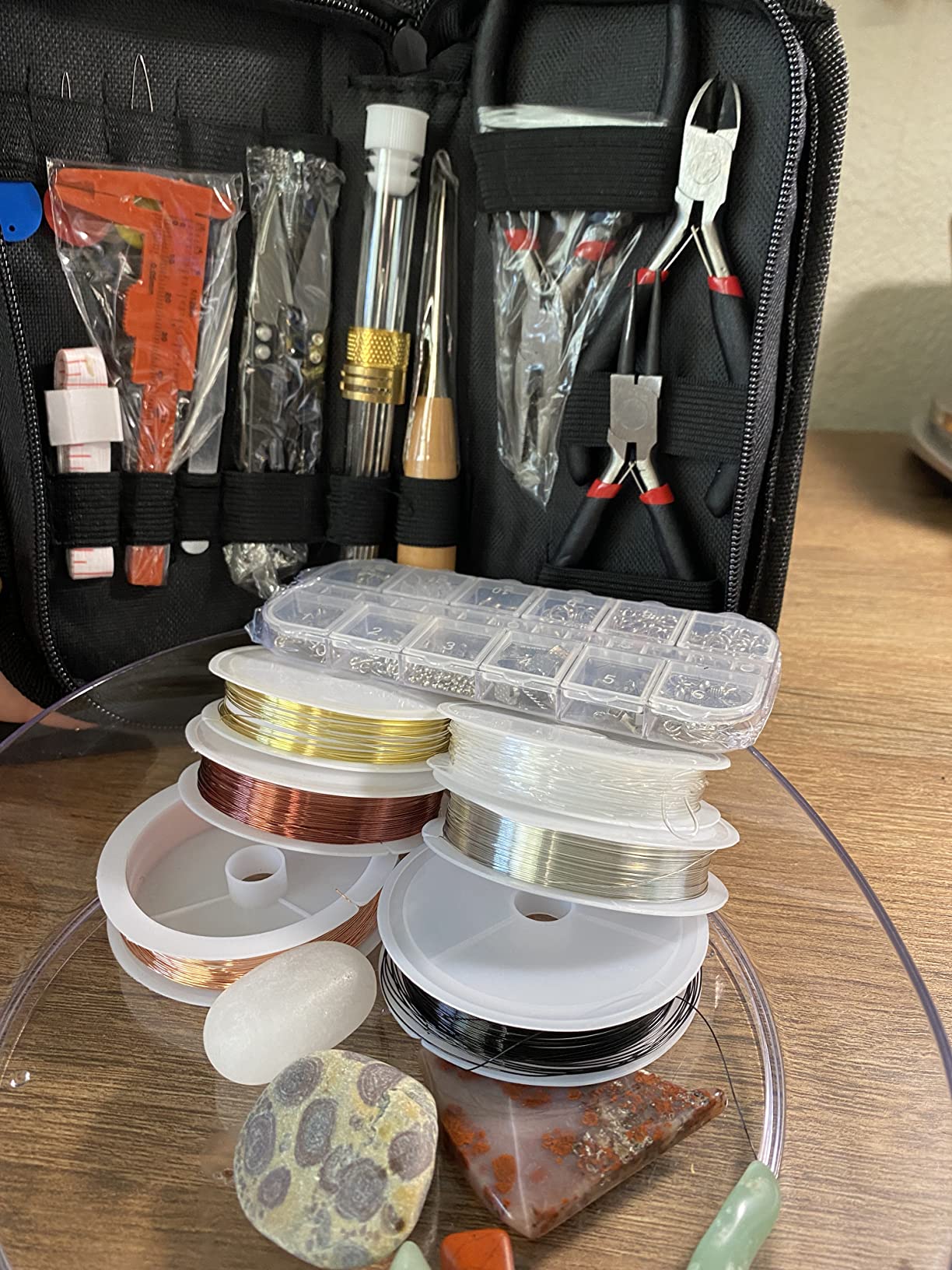 Mluchee Jewelry Wire Wrapping Jewelry Making Supplies Tools Kit - Including Findings Tools, Wire Wrapping Kit, Jewelry Pliers for Repair, Wire Wrap and Beading customer photo 1