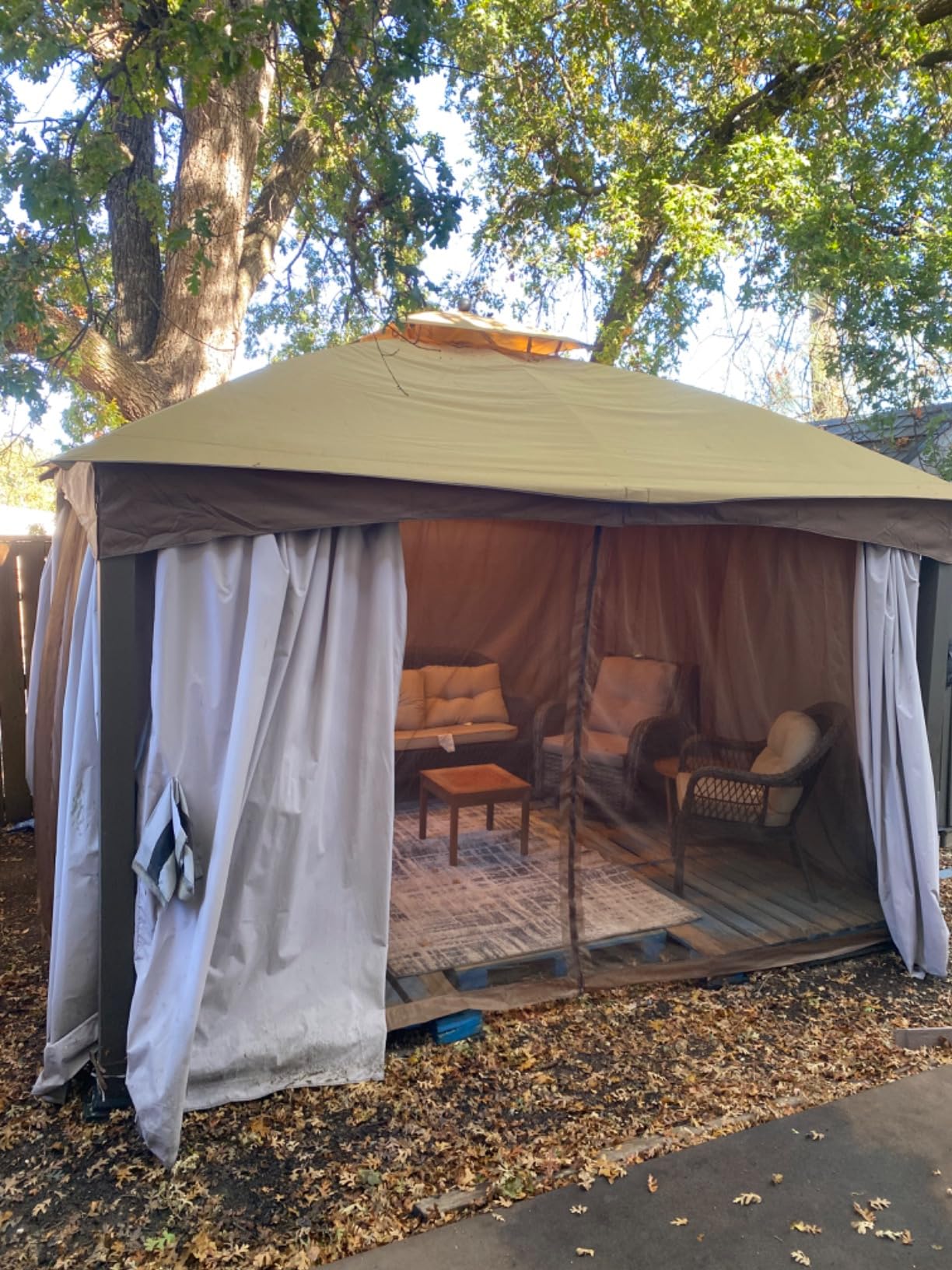 MASTERCANOPY 10x12 ft Replacement Canopy Top for #GF-12S004B-1, Beige | Canopy Top Only, 100% Polyester, UV & Water-Repellent, Fits Lowe's Allen Roth #355094/#510327 customer photo 2