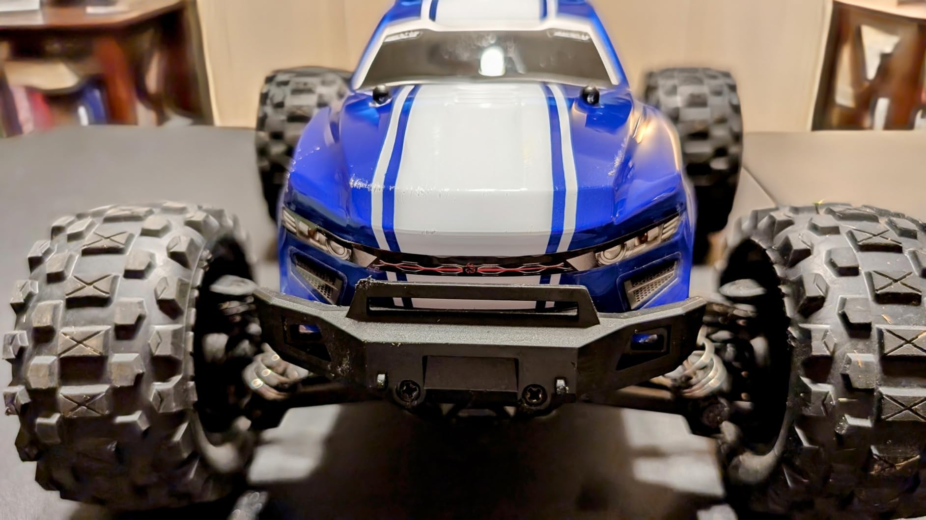 Volcano 16 1/16 Scale RC Monster Truck - Electric Remote Control Car with 4WD, LED Lights, 2.4GHz Radio, 2 Rechargeable Li-Ion Batteries & Charger - Red customer photo 1
