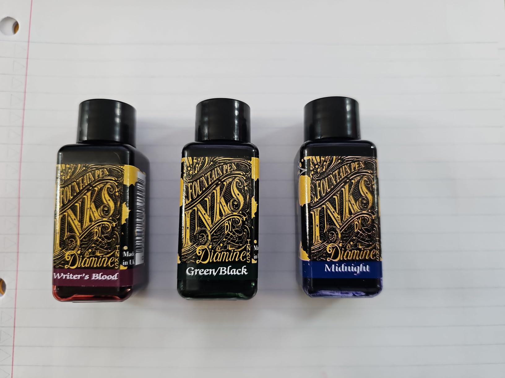 Diamine Fountain Pen Ink 30ml - 3 x Bottles - Writer's Blood & Earl Grey & Aurora Borealis customer photo 1