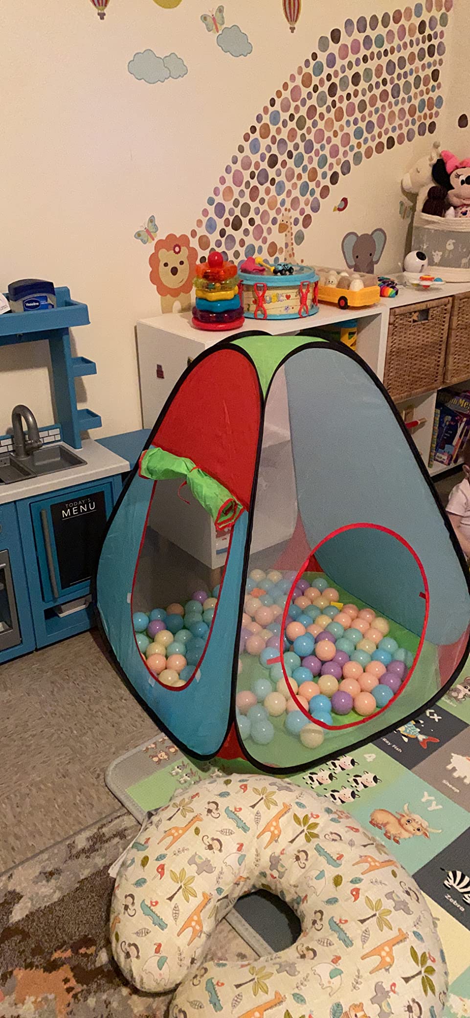 3pc Kids Play Tent for Toddler with Ball Pit+Crawl Tunnel+Castle Tent, Pop Up Children Playhouse for Boys and Girls Gift, Collapsible Baby Play Tent Toy Indoor and Outdoor Games customer photo 1