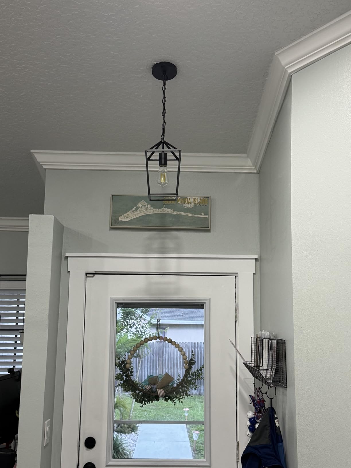 Farmhouse Pendant Light for Kitchen Island, Modern Black | Adjustable Hanging Chain, Vaulted/Sloped Ceiling, Metal Cage, Industrial Light Fixture for Dining Room customer photo 2