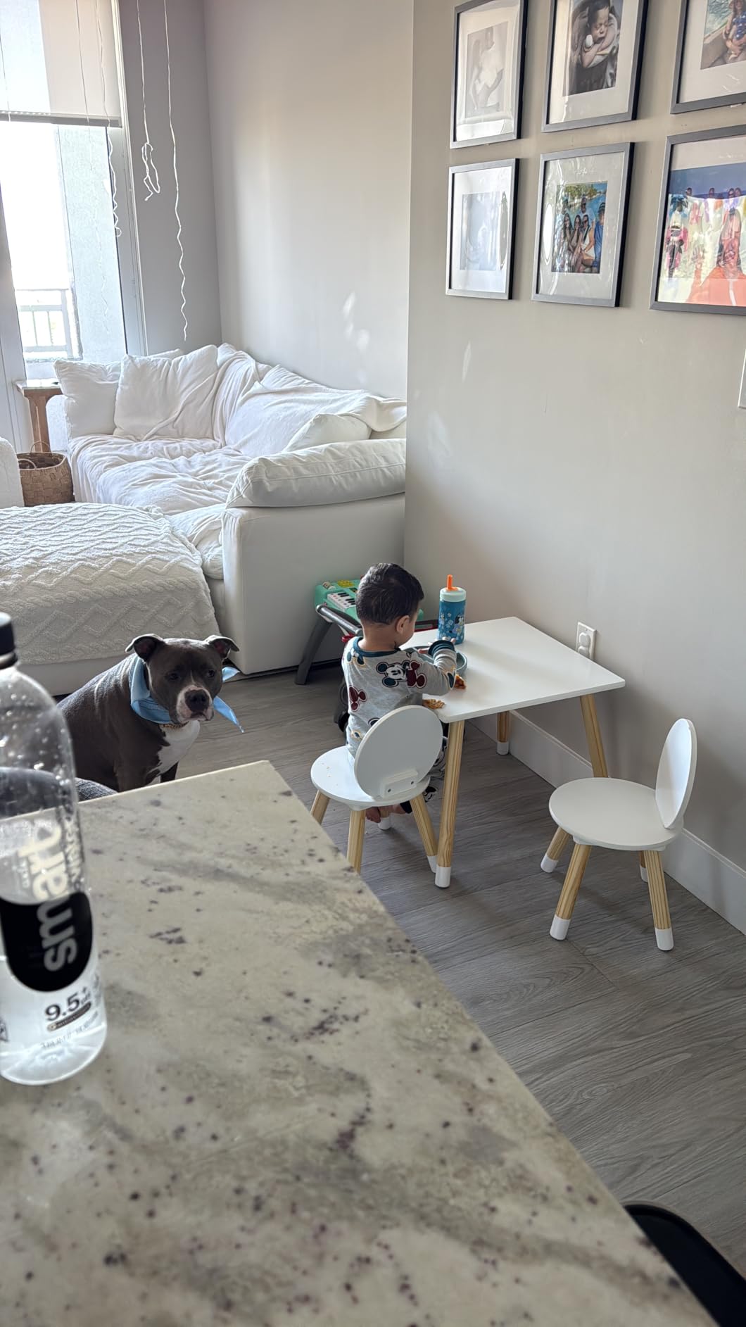 UTEX Bear-Themed Wooden Toddler Table and Chair Set for Kids' Room, White | Kids Table and Chairs, Smooth Rounded Edges, Solid Wood Legs, Water-based paint for Nursery customer photo 1