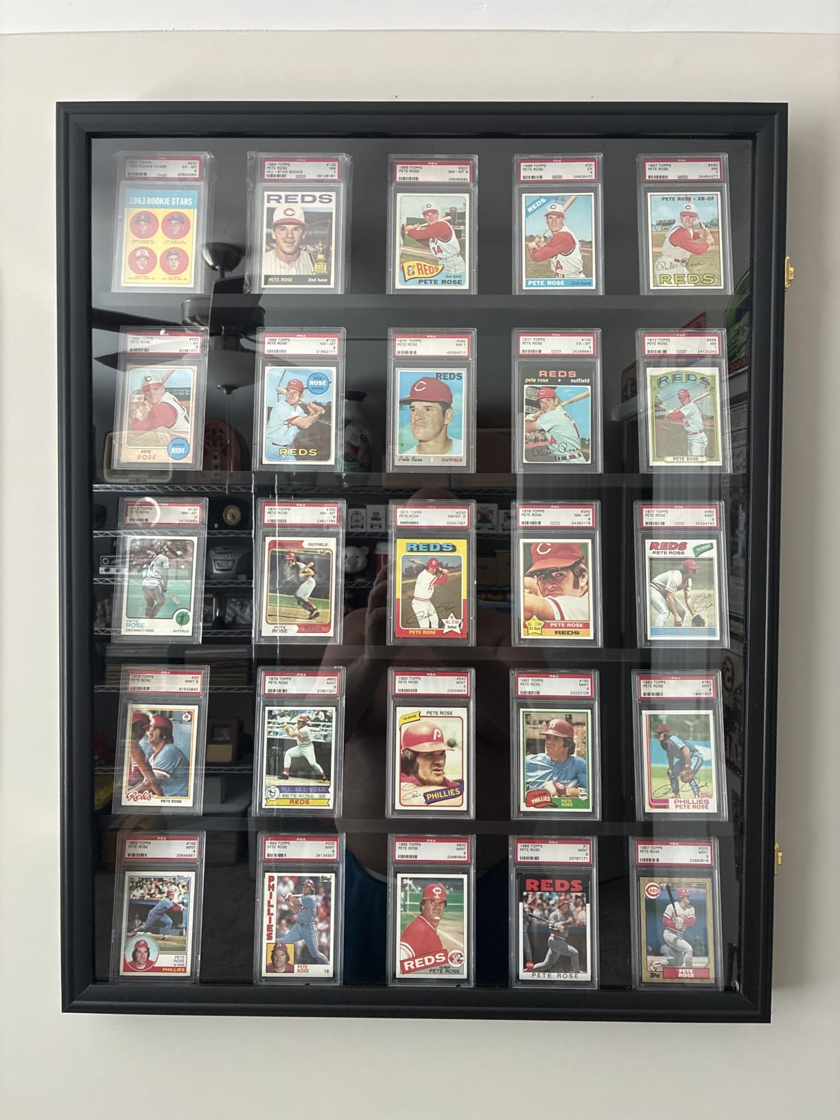 KCRasan 35 Graded Sports Card Display Frame - Baseball Card Display Case Lockable - Trading Card Collector Wall Display Holder for Basketball Football Hockey Cards, UV Protection Acrylic(Black) customer photo 2