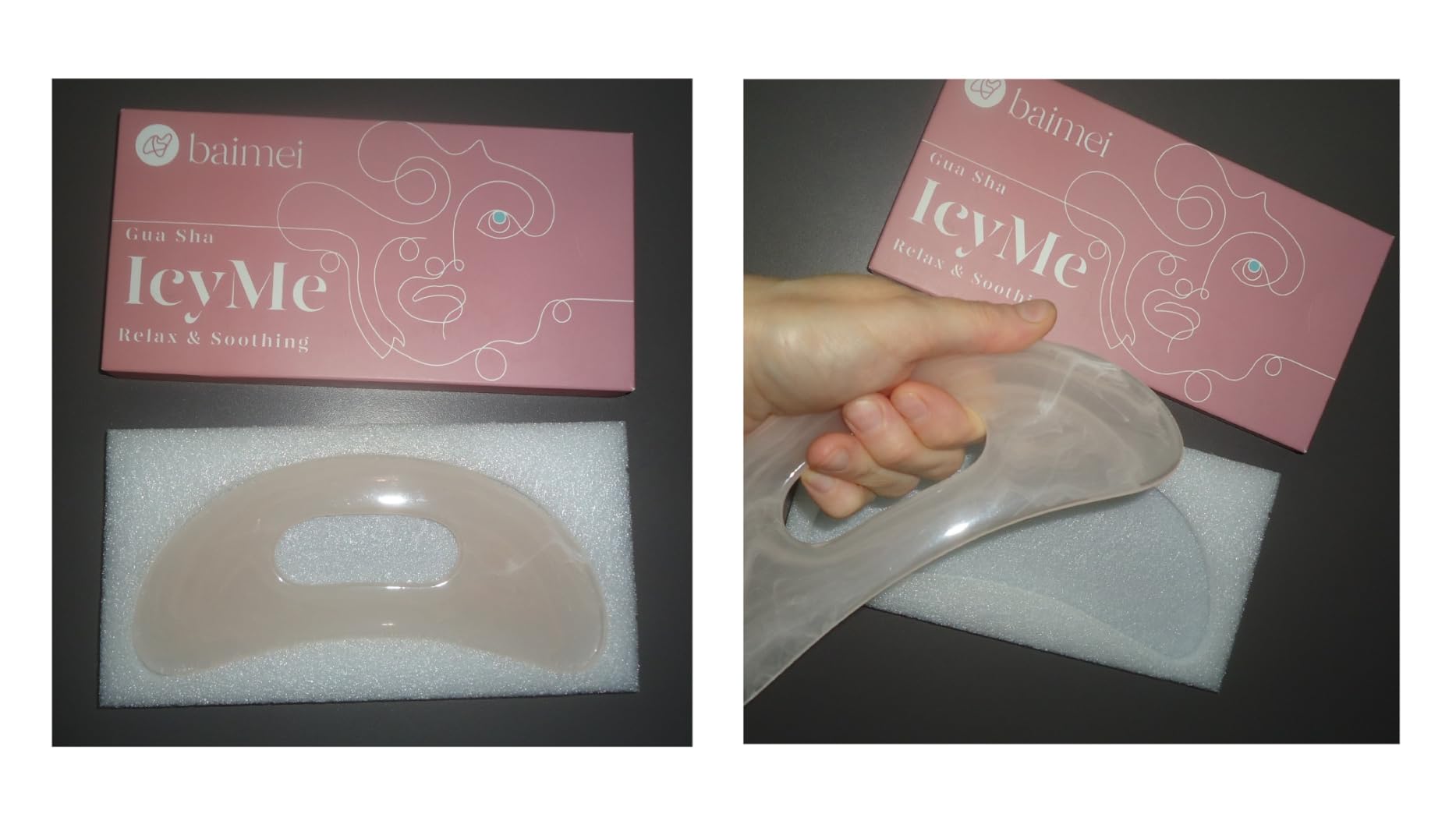 BAIMEI IcyMe Natural Jade Gua Sha Facial Tool-Green | Sculpt, Lift & Relieve Tension, Guasha Tool for Face with Smooth Cool Texture & Ergonomic Design, Self Care Gifts for Women customer photo 2