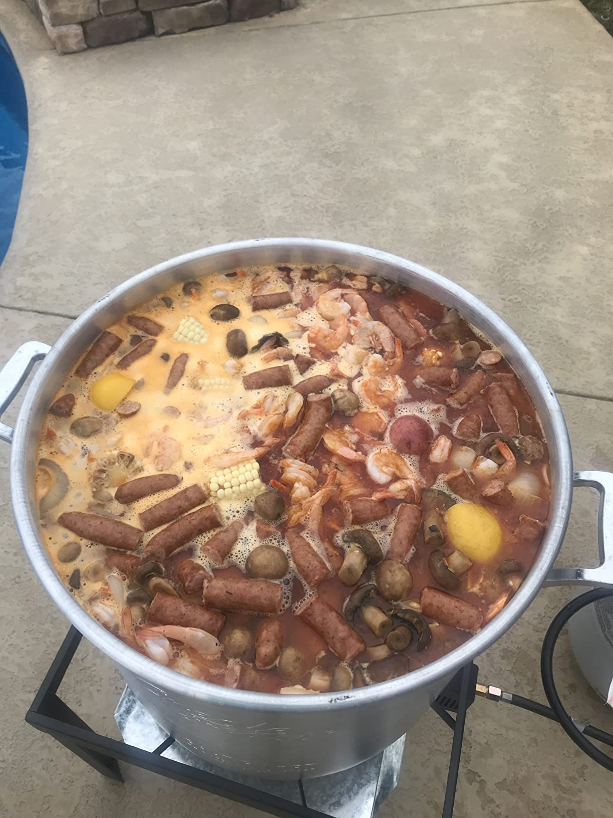 Creole Feast SBK0601 60 Qt. Seafood Boil Pot with Basket and Burner | Outdoor Aluminum Propane Boiler with 10 PSI Regulator, 100,000 BTU, Ideal for Cooking Crawfish, Crab, Shrimp, Fish customer photo 1