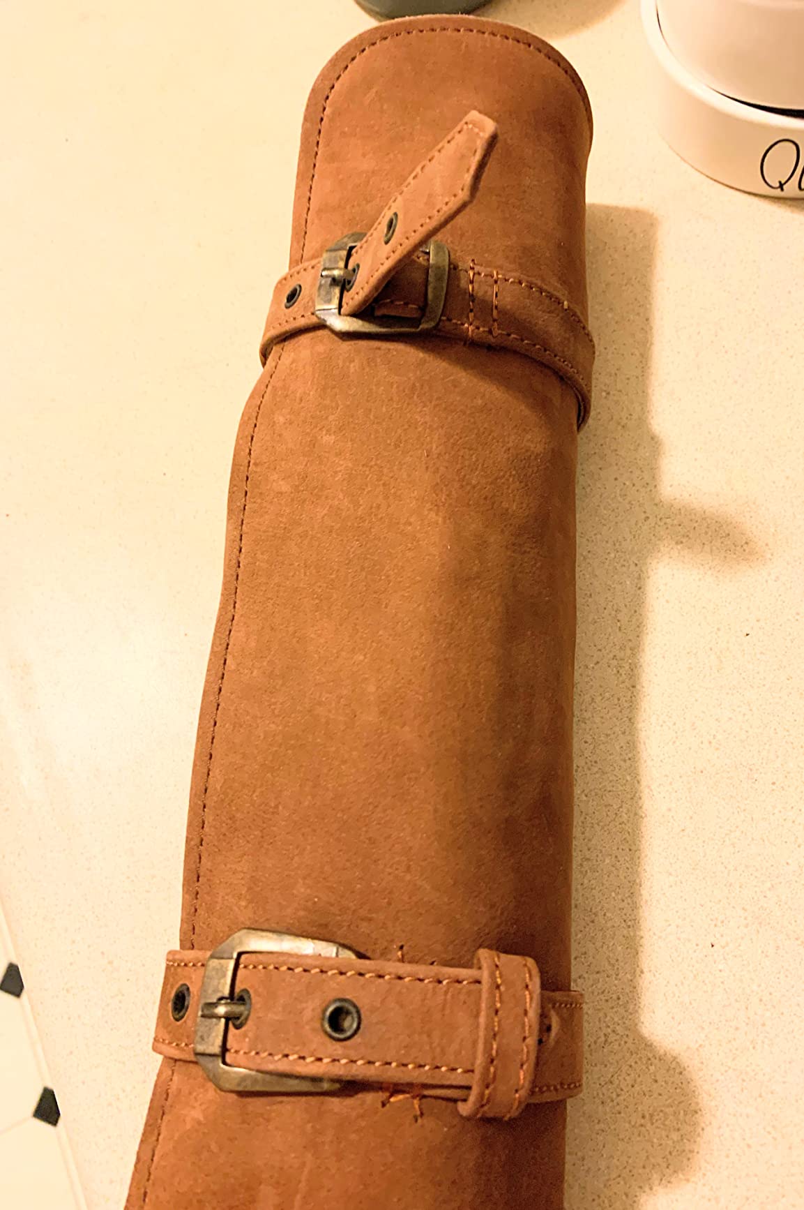 Knife Roll Bag Genuine Leather - Chef's Knife Bag 7 Slots - Leather Knife Case customer photo 2