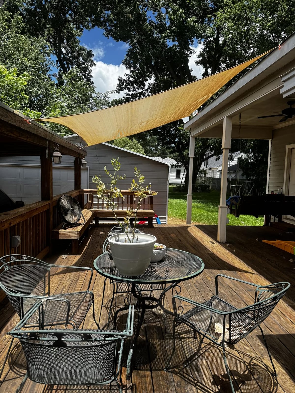 AsterOutdoor Sun Shade Sail Rectangle 16' x 20' UV Block Canopy for Patio Backyard Lawn Garden, Blue customer photo 2