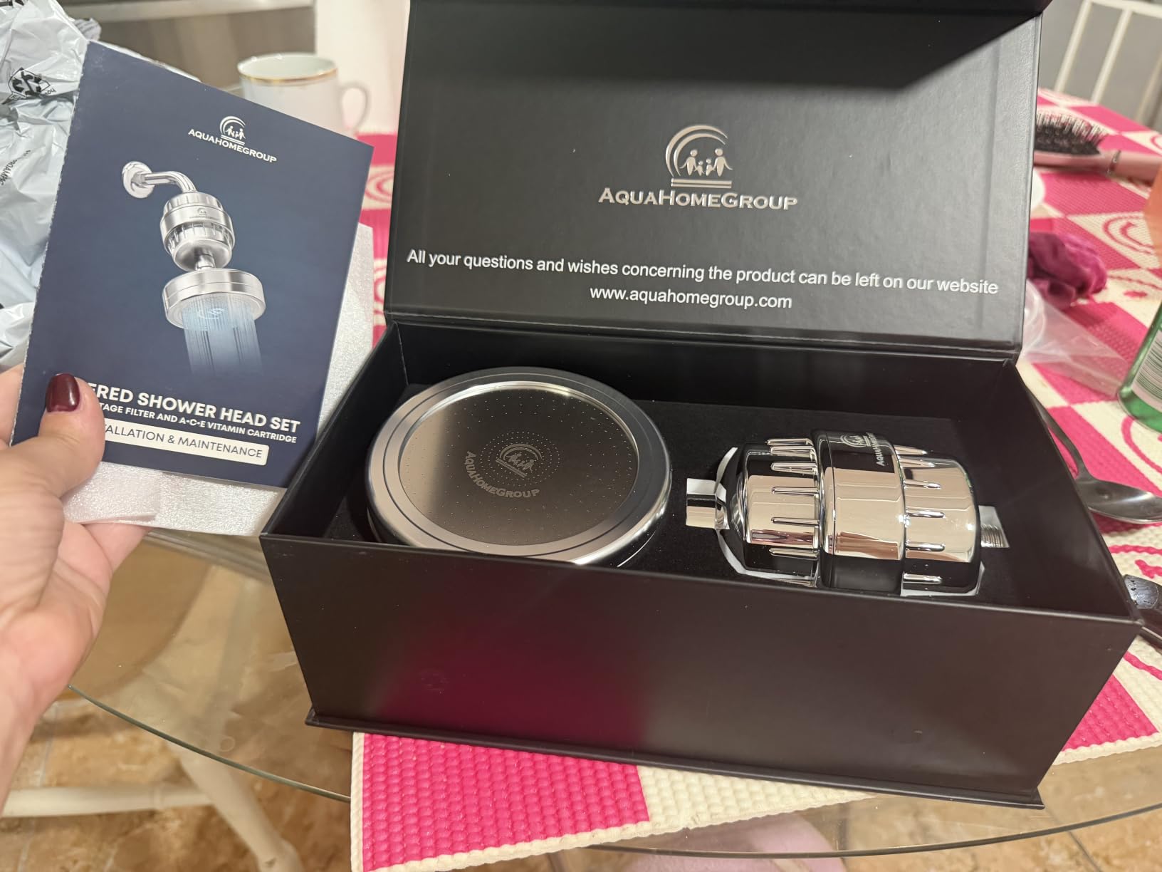AquaHomeGroup - Filtered Shower Head & 20 Stage Shower Filter - Standard - Chrome customer photo 2