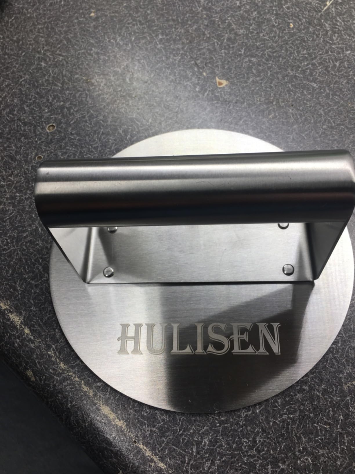 HULISEN Stainless Steel Burger Press, 6.2-Inch Round Burger Smasher | Flat Edge, Even Pressure for Thin Patties, Dishwasher Safe, Griddle Accessories Fit Flat Top Griddles & Skillets customer photo 2