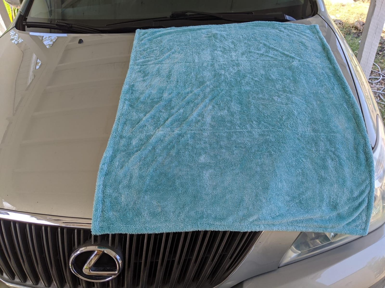 The Rag Company Liquid8r Car Drying Towel, Aqua Blue/Grey, 20x24 in, 1-Pack | Paint-Safe & Scratch-Free, Ultra-Absorbent, Twist-Loop 70/30 Blend Korean Microfiber, 1100 GSM, Hidden Hem Edge customer photo 2