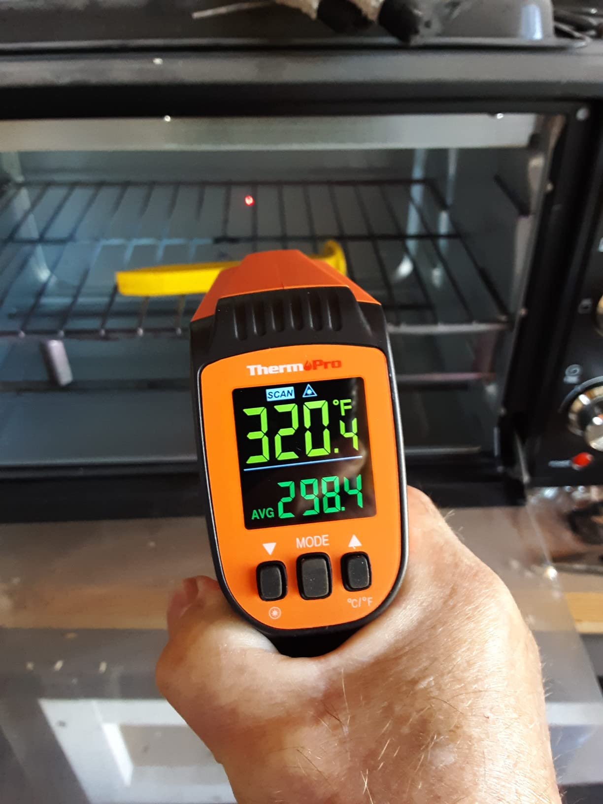 TempPro TempScan Infrared Thermometer Gun with 2 Laser for Pizza Oven Grill | 16:1 D:S Ratio Temperature Gun for Cooking HVAC Engine, Laser Thermometer Gun with Adjustable Emissivity Temp Gun -58˚-1022˚F customer photo 2