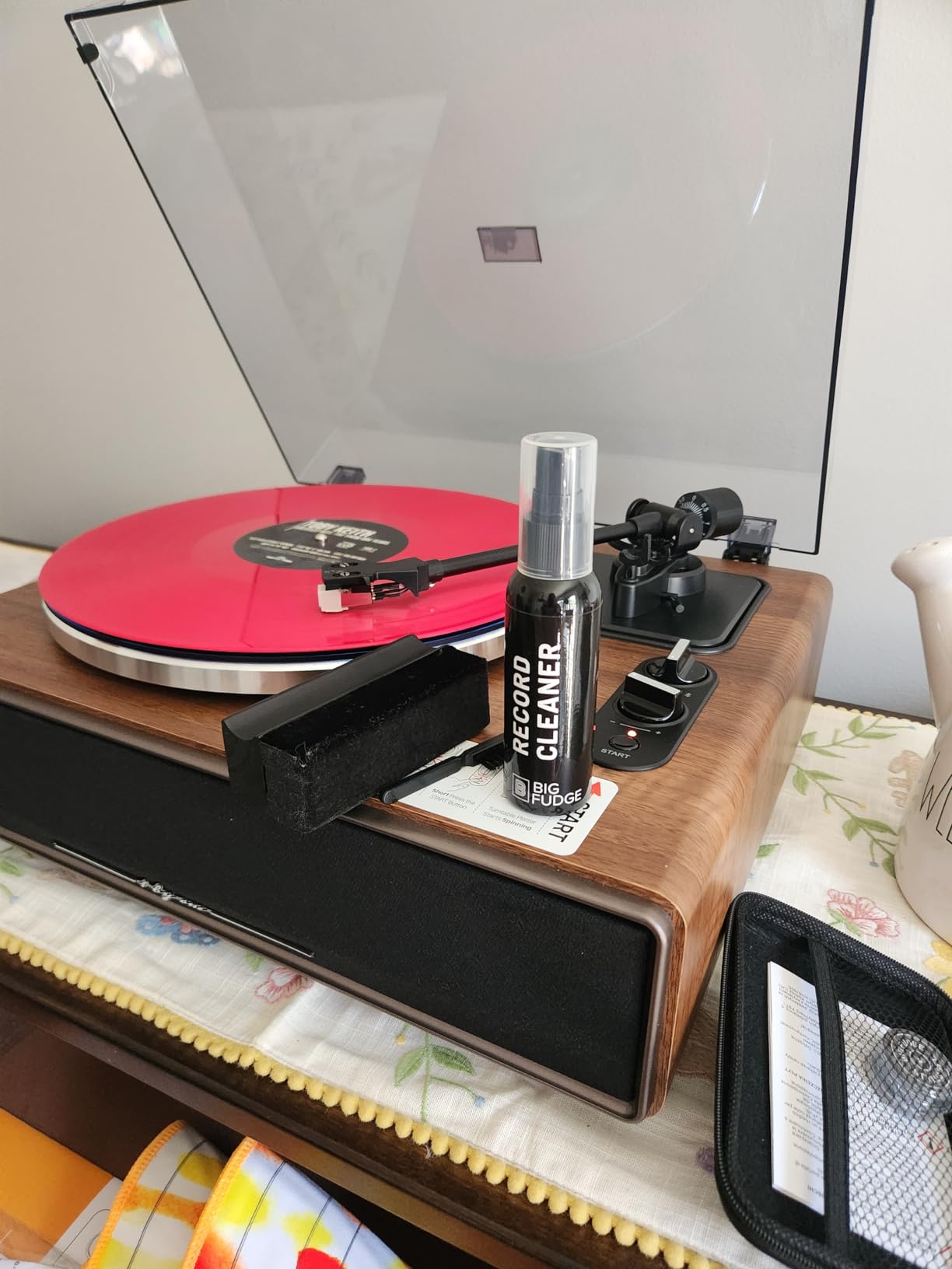 Big Fudge Record Cleaning Kit Professional Series - Vinyl Record Cleaner - Includes Vinyl Brush, Cleaning Fluid, Stylus Gel, Anti Static Velvet Brush, Padded Storage Case customer photo 1