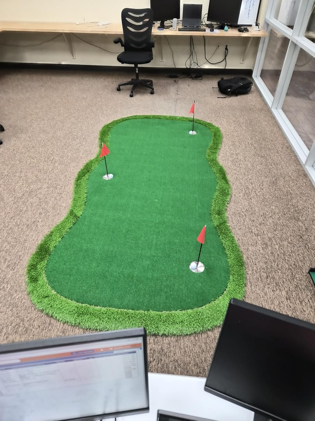 Chriiena Golf Putting Green,Large Practice Putting Mat for Indoor Outdoor customer photo 2