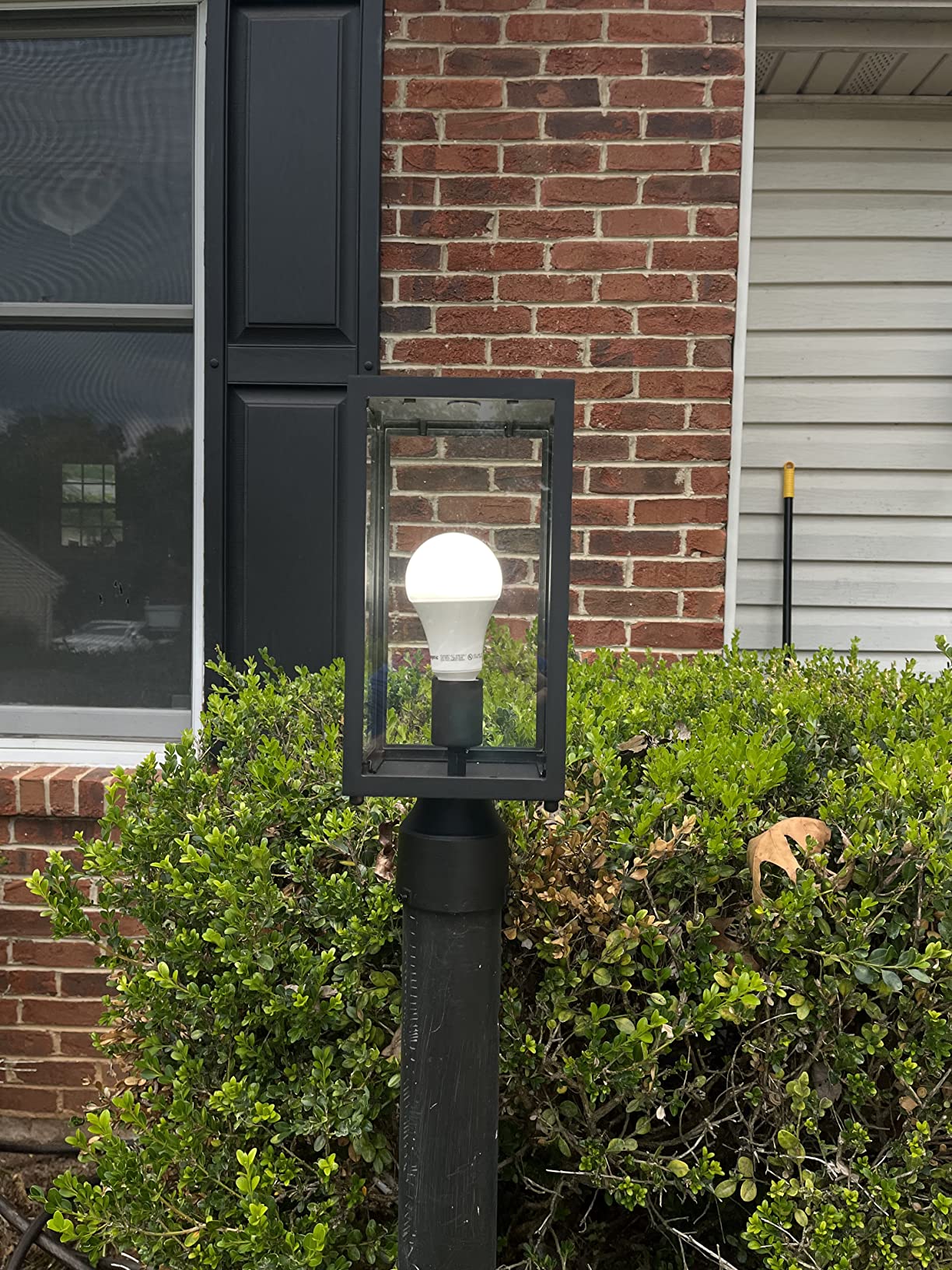 Windben Large Outdoor Post Light, Waterproof, 14.7in, Matte Black | Cast Aluminum Anti-Rust, Tempered Glass Panels, Comes with Pier Mount Base, Ideal for Garden, Yard, Driveway customer photo 1