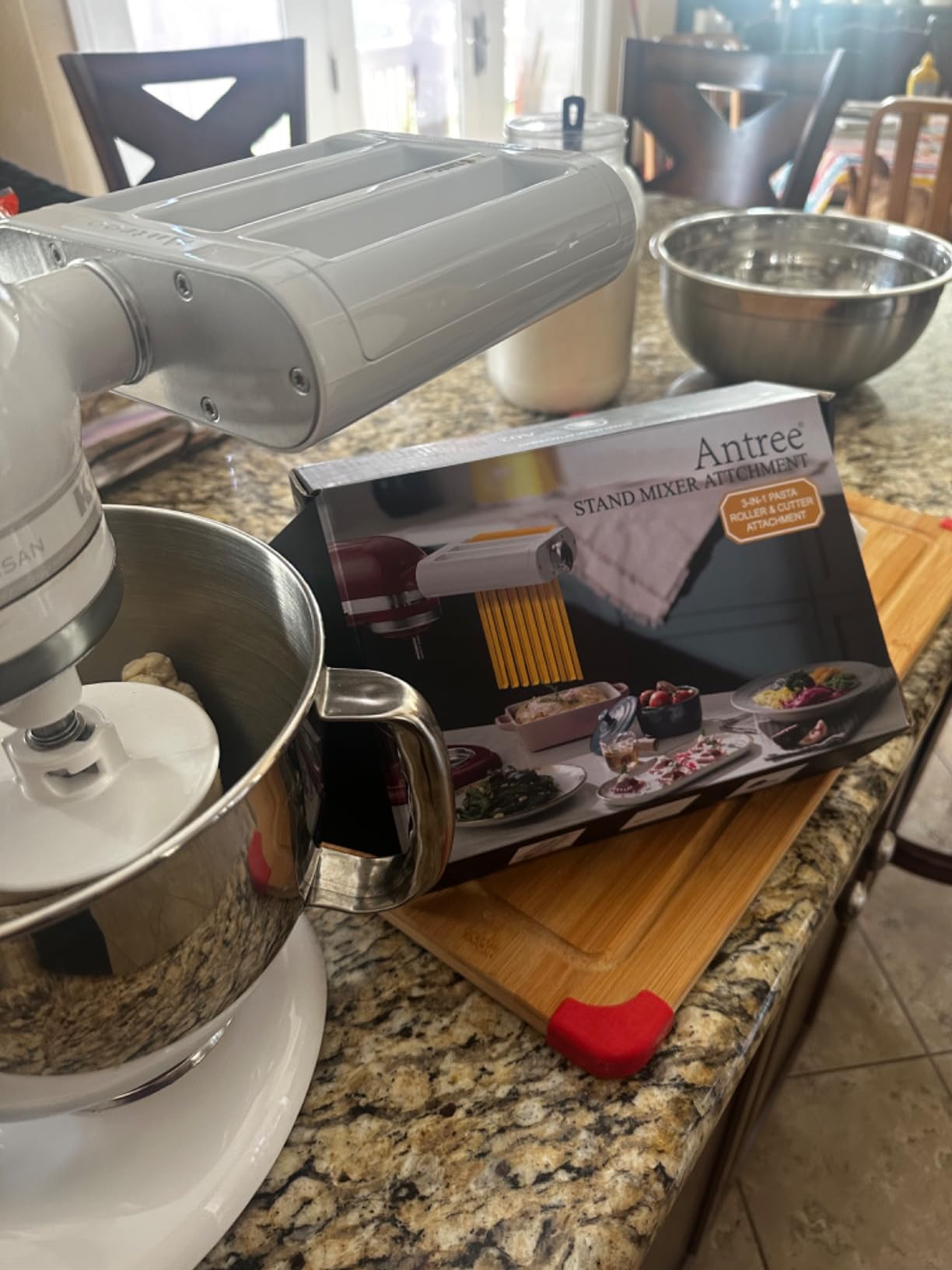 ANTREE 3-IN-1 Pasta Attachment & Ravioli Attachment for KitchenAid Stand Mixers, Pasta Maker Accessories included Pasta Sheet Roller, Spaghetti Cutter and Ravioli Maker Attachment customer photo 1