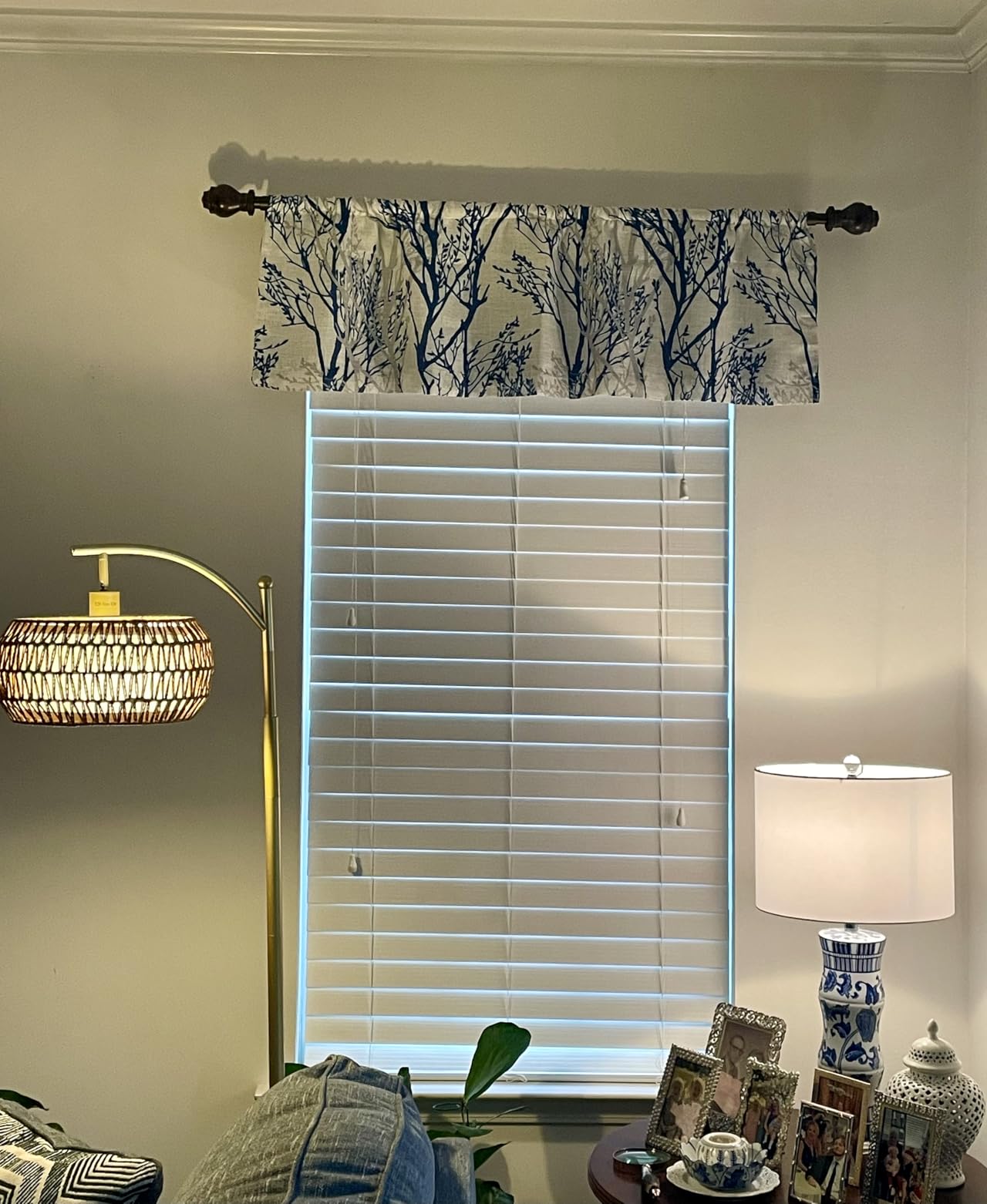 DriftAway Tree Branch Linen Lined Valance Double Layer Thermal Insulated Room Darkening Blackout Valances 3 Inch Rod Pocket Short Window Valance for Living Room Bathroom customer photo 1