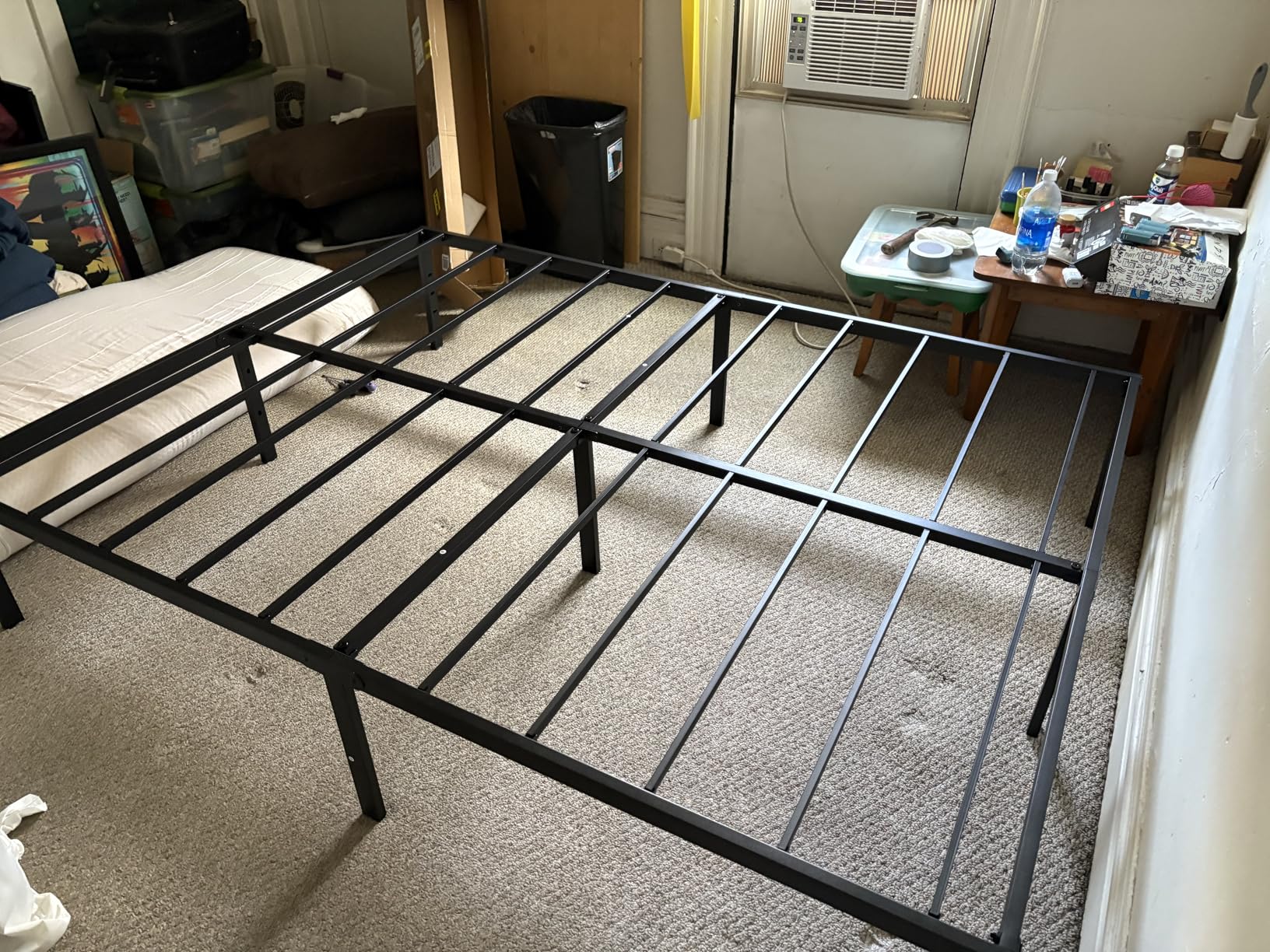 Upcanso 16 Inch Queen Bed Frame No Box Spring Required Metal Platform | Queen Size Bed Frames with 14 Inch Storage, 3,500 lbs Heavy Duty Steel Slats Support, Easy Assembly Mattress Foundation customer photo 2