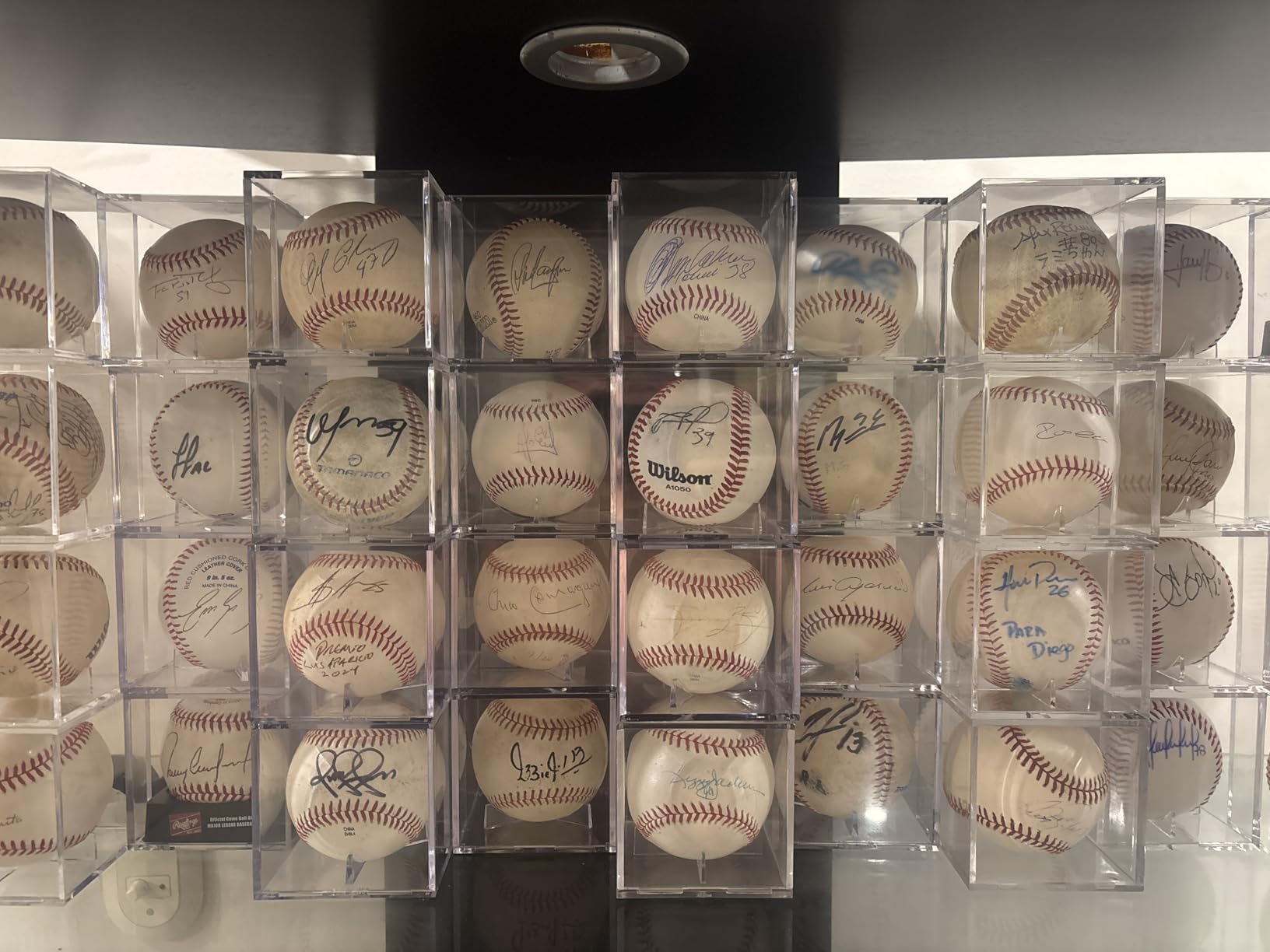 Baseball Display Case, 12 Pack Clear Acrylic Cube Holder Set | Dustproof Clear Acrylic, Built-In Stand. 3.15
