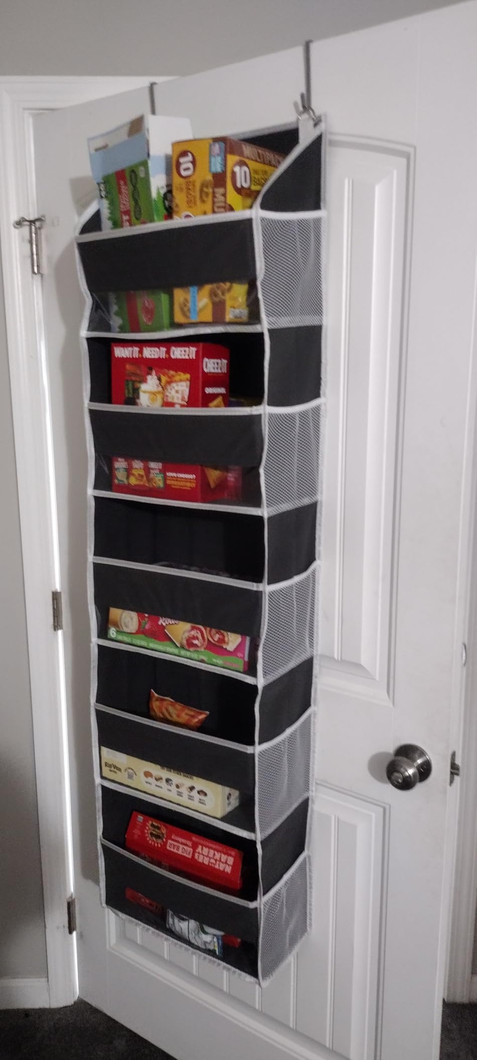 ULG Over Door Organizer with 5 Large and 10 Mesh Side Pockets, 44 lbs Weight Capacity, Dark Grey customer photo 1