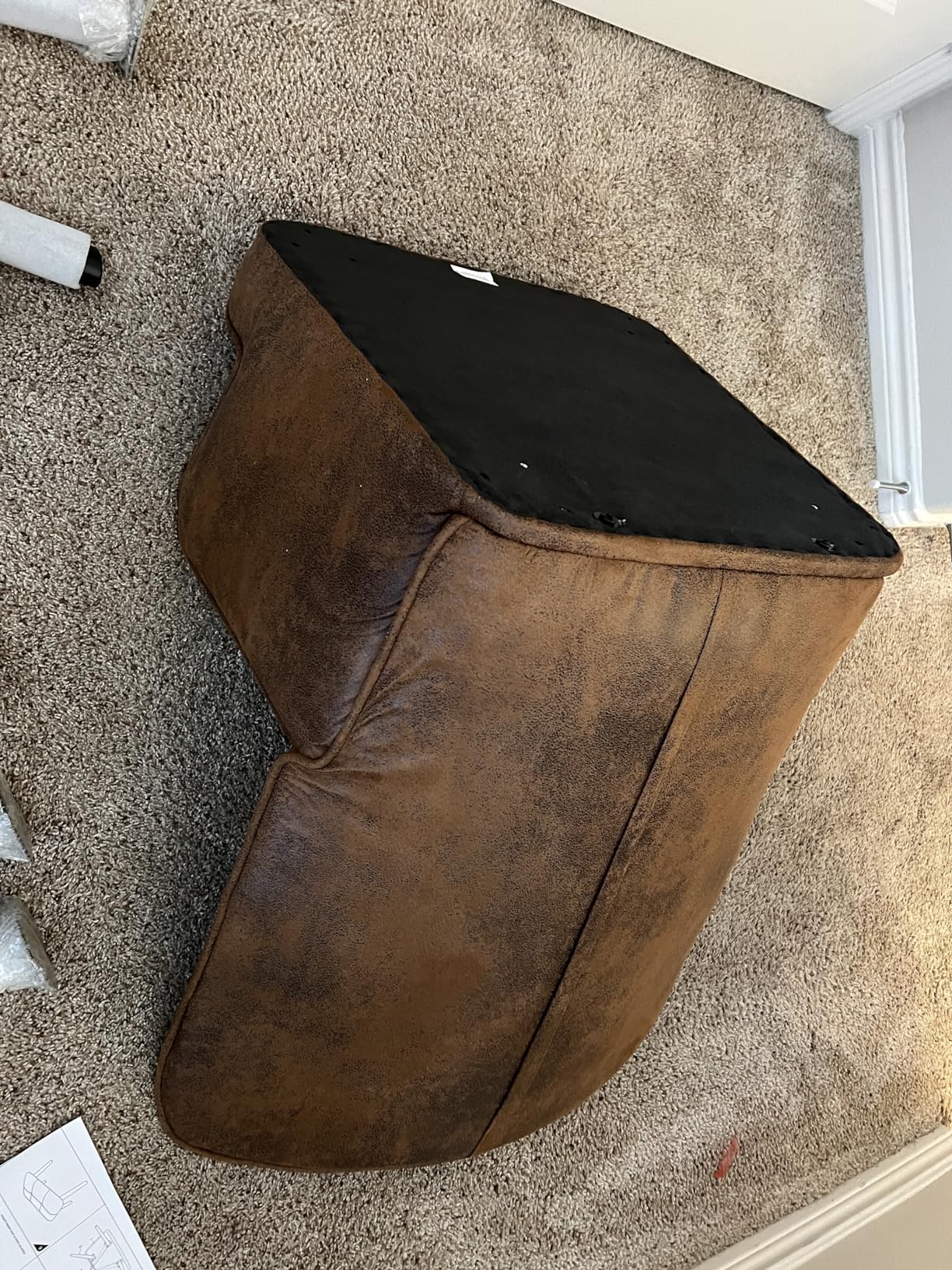 Accent Chair with Ottoman, Brown Button Tufted Wingback Chair | Soft Upholstered Fabric; High Density Thick Sponge; Anti-Skid Foot Caps; For Bedroom Reading Nook Living Room Leisure customer photo 1
